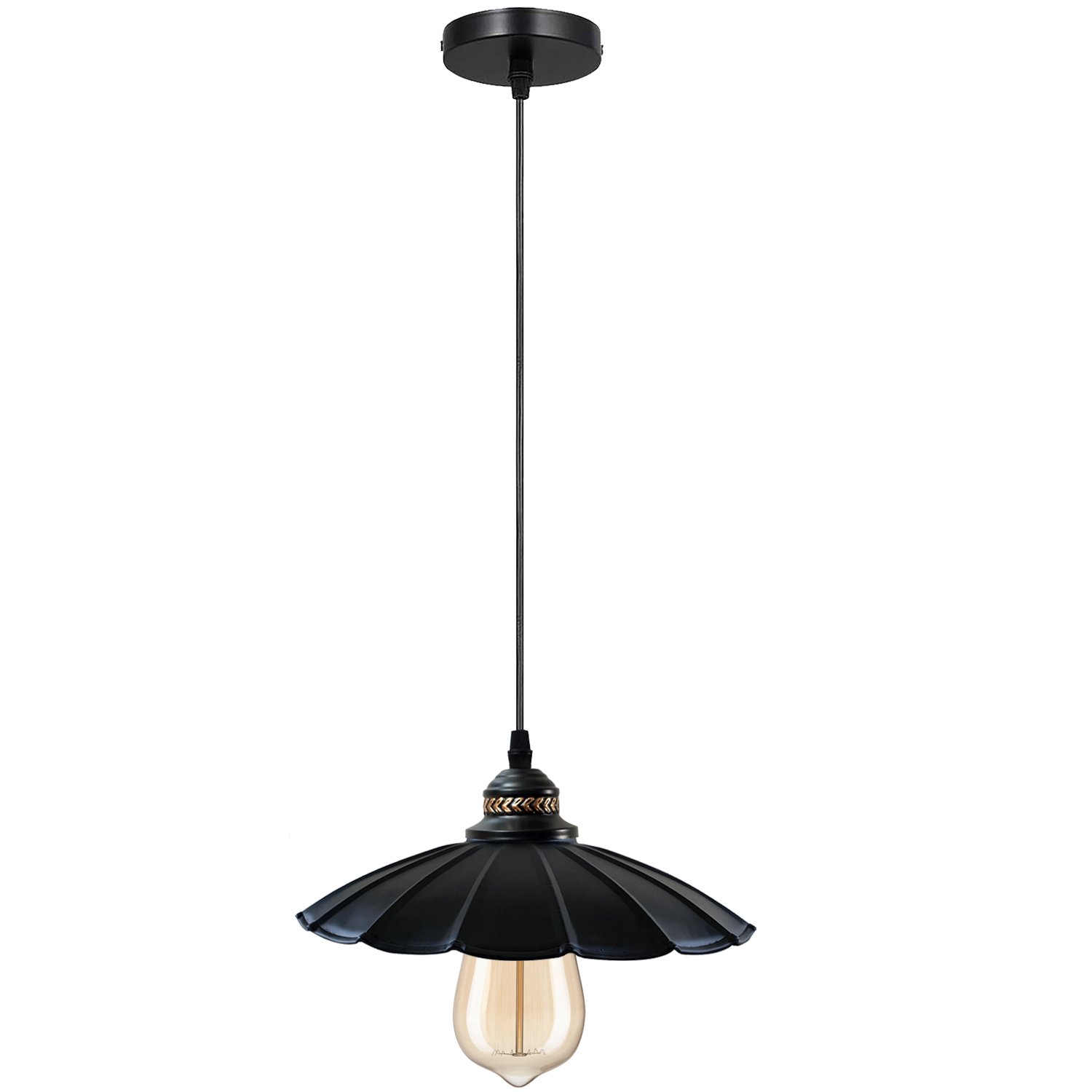 Stylish Kitchen Pendant Lighting with metal shade and E27 lamp base, available in multiple colors.