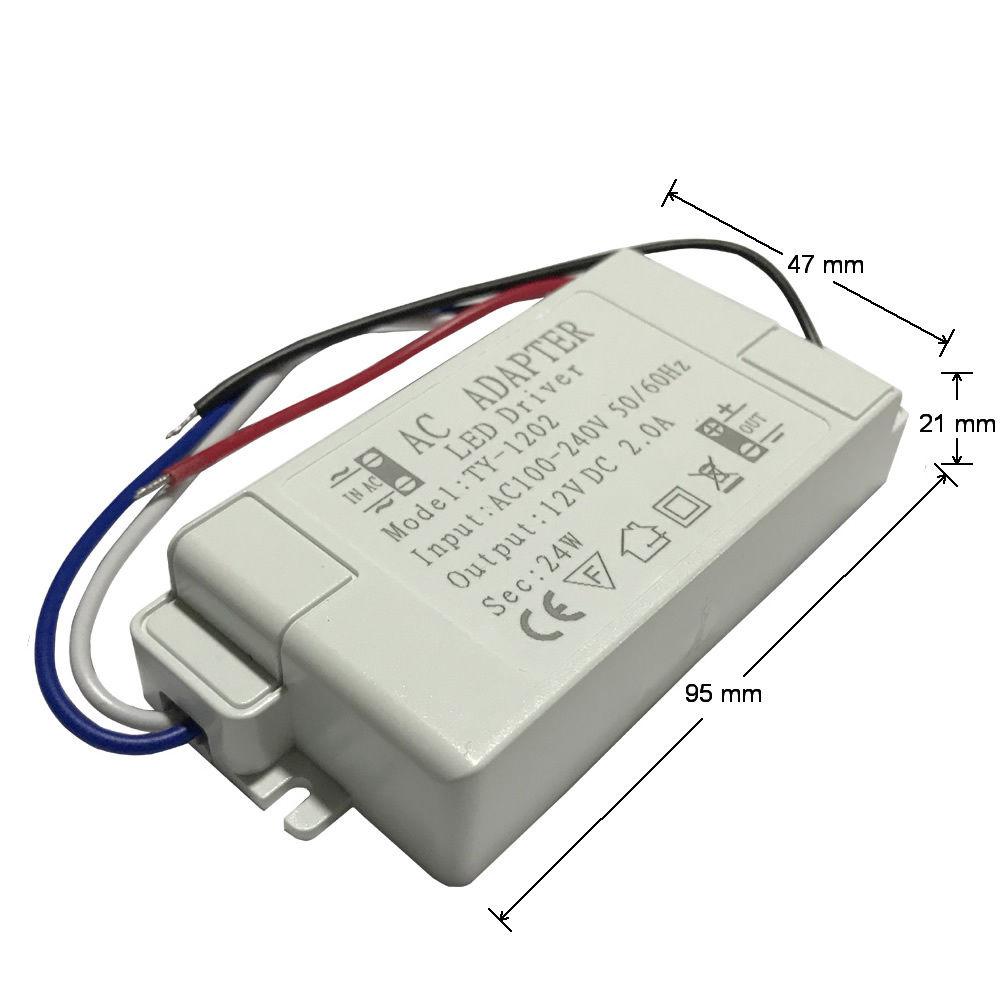 24W LED Driver transformer with specifications for low voltage LED lighting applications.