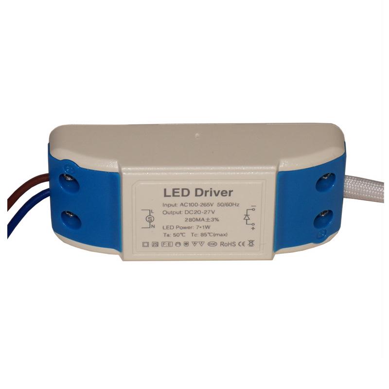 Compact LED Driver 7W DC 20-27V with constant current output, designed for efficient LED lighting solutions.