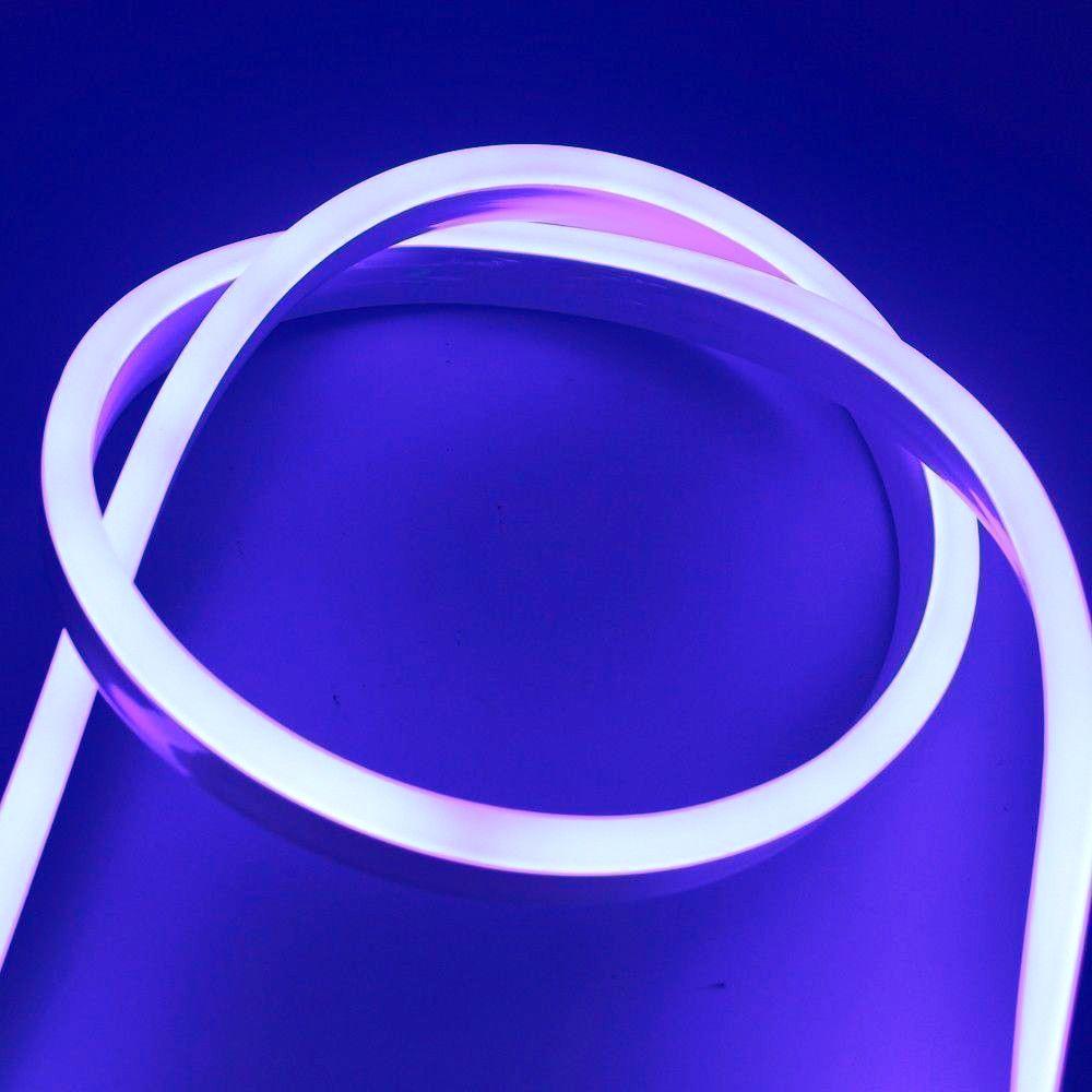 LED Light Strip Neon Stripes Flex Blue, showcasing its flexibility and vibrant blue glow, ideal for decorative lighting.