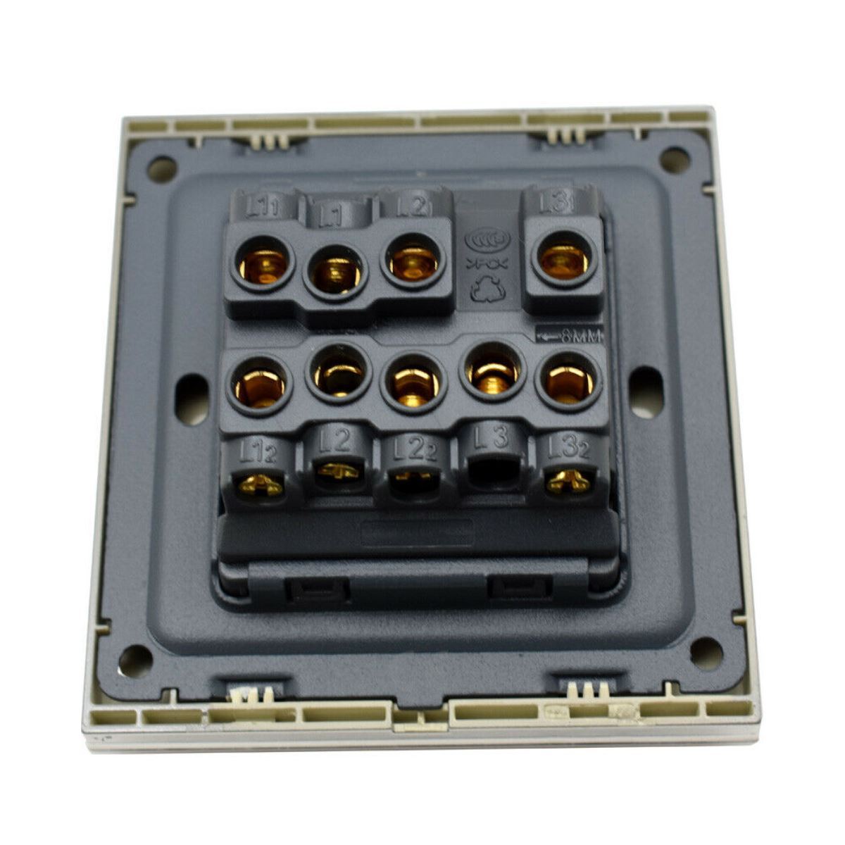 LEDSone industrial vintage 3 Gang Square Glossy Black Screwless Flat light switch showcasing its sleek design and modern features.