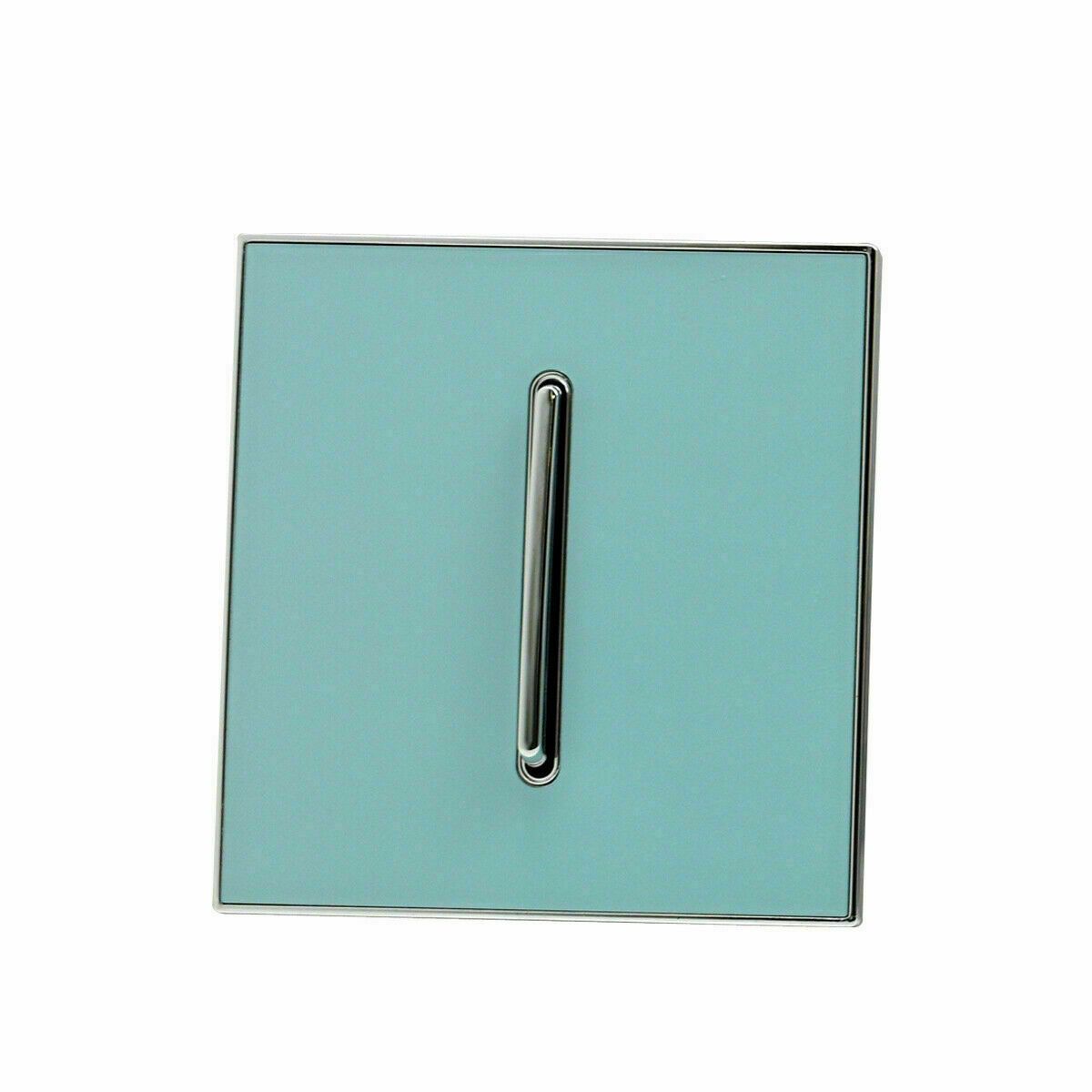 LEDSone industrial vintage Blue Glossy 1 Gang Screwless Wall Light showcasing its sleek design and modern features.