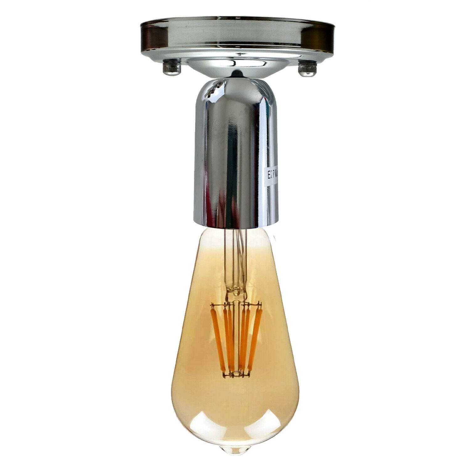 LEDSone Vintage Retro Ceiling Light featuring a chrome finish and E27 lamp base, ideal for modern industrial decor.