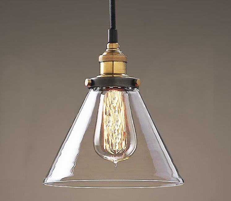 Leona 8-inch Adjustable Cord Glass Edison Lamp with clear black glass shade and adjustable cord, showcasing vintage and contemporary design.