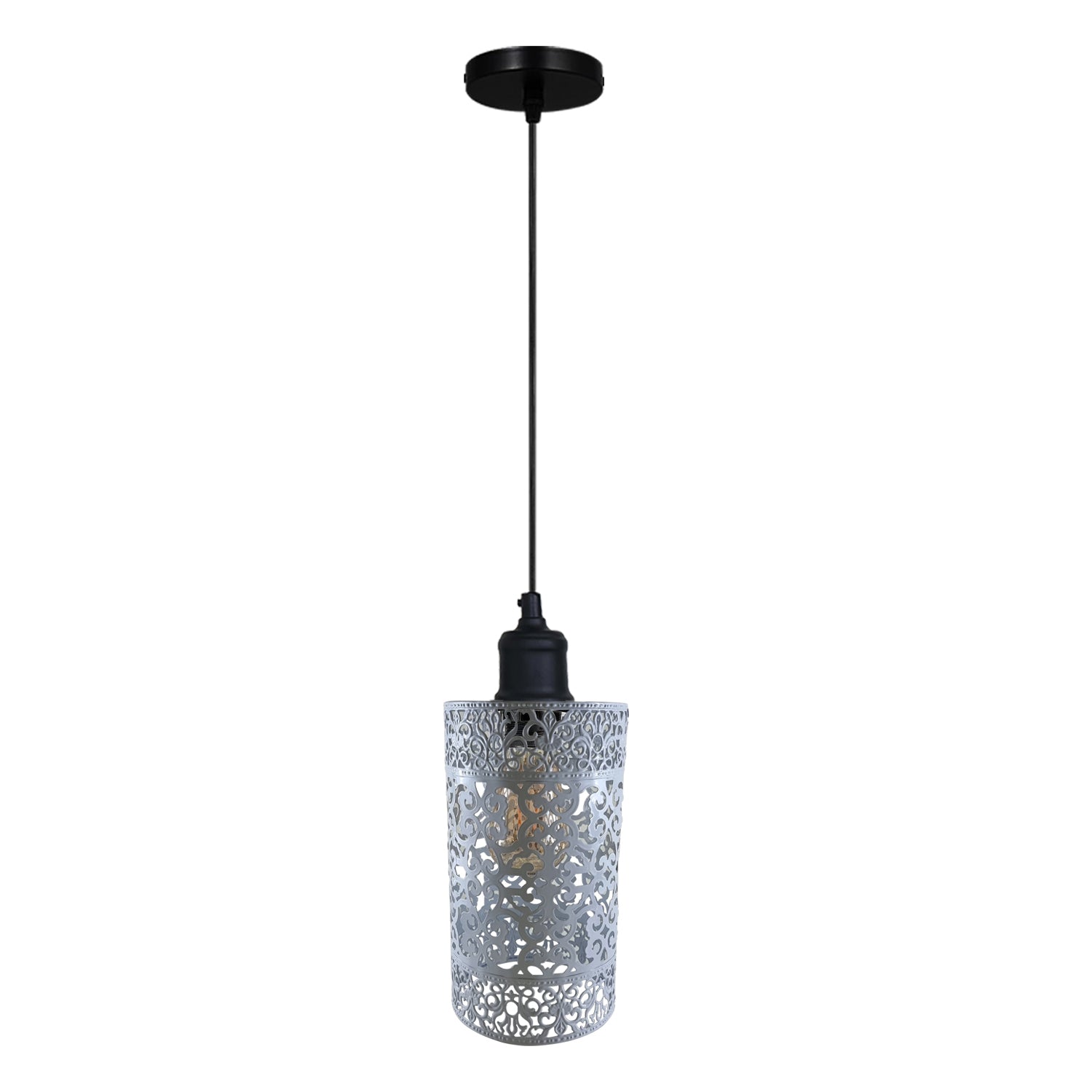 Stylish Metal Hanging Pendant Lighting Fixture with E27 base, showcasing a modern design suitable for various interiors.