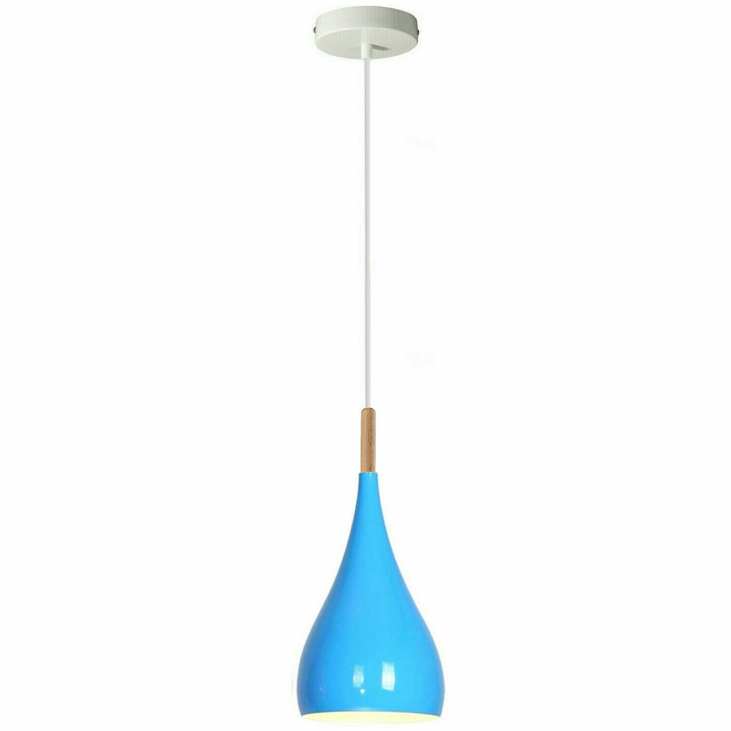 Modern blue retro ceiling hanging pendant light shade made of sturdy metal, ideal for contemporary interiors.