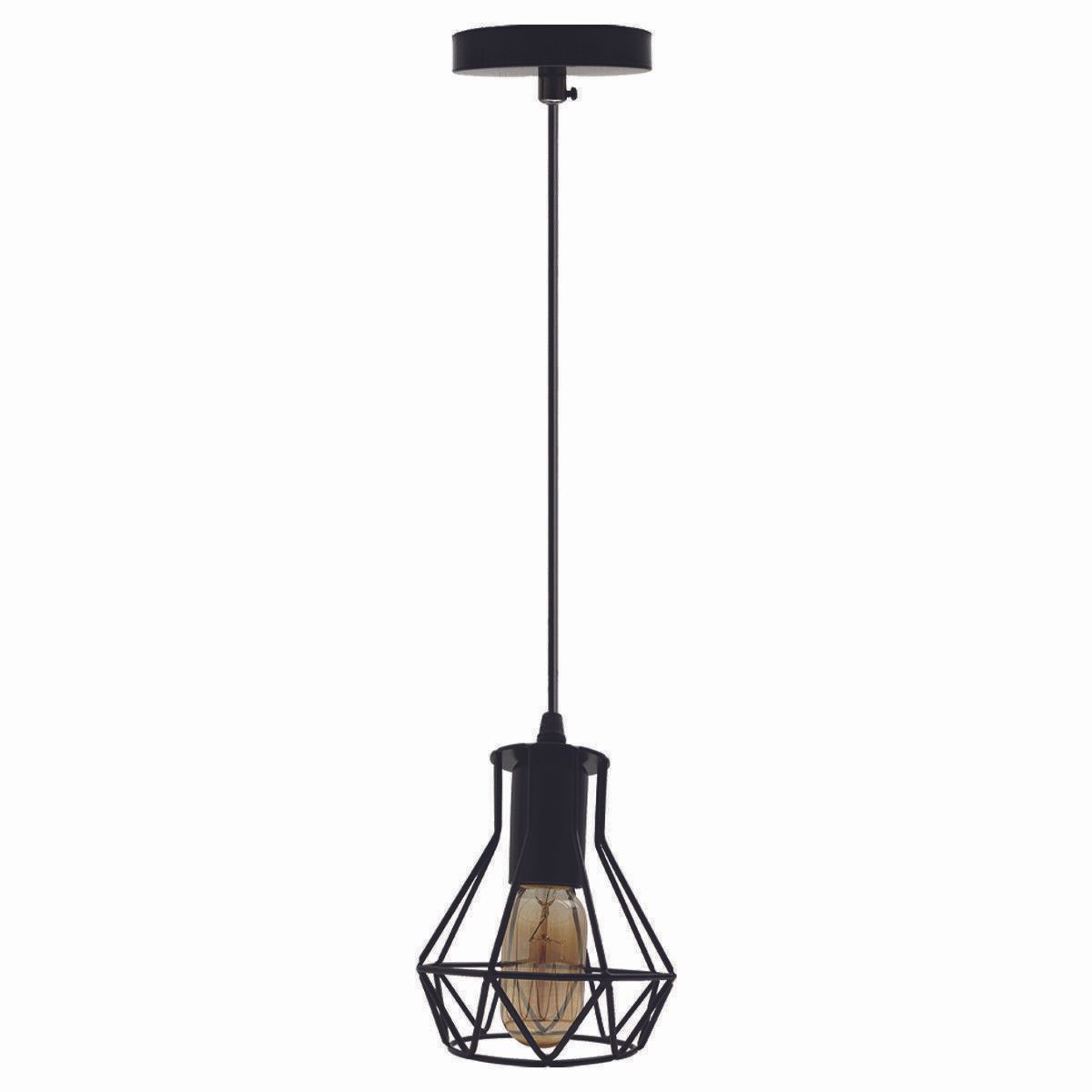 Modern Ceiling 1 Head Pendant Light with black metal cage design, showcasing its stylish and functional features.