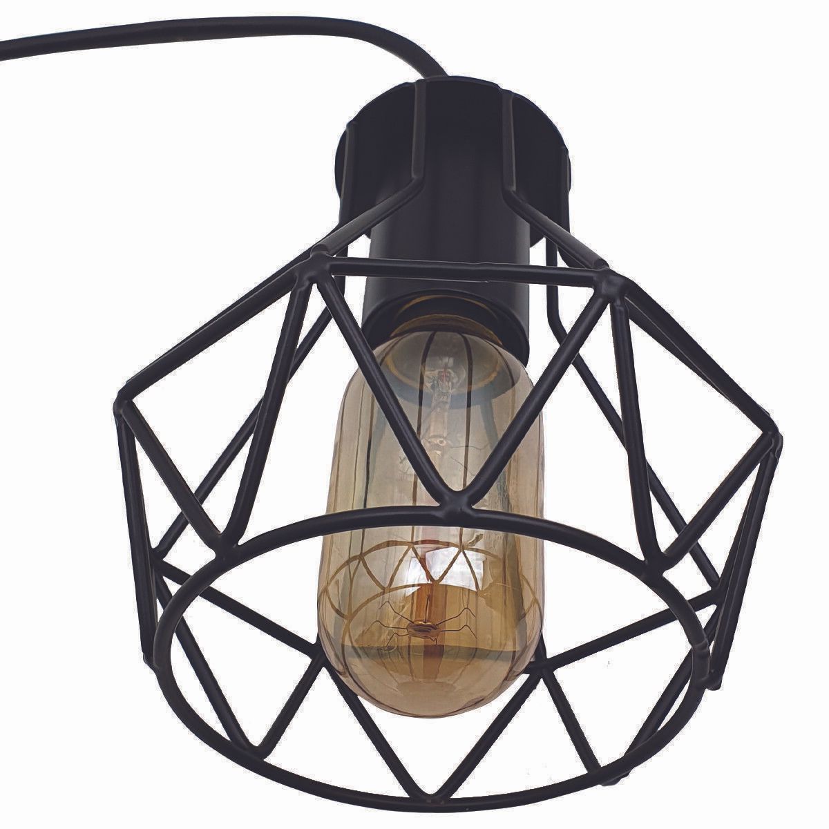 Modern Ceiling 1 Head Pendant Light with black metal cage design, showcasing its stylish and functional features.