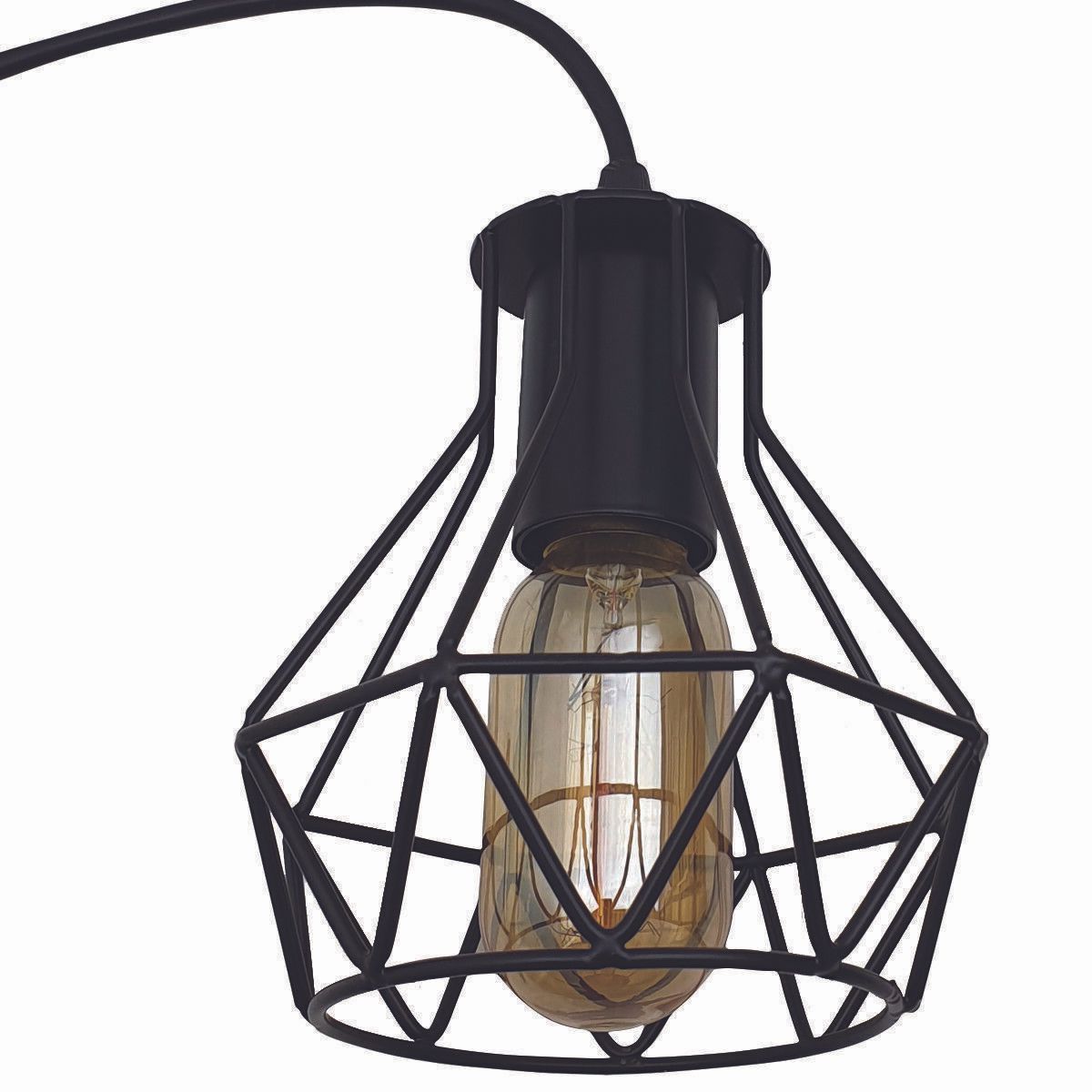 Modern Ceiling 1 Head Pendant Light with black metal cage design, showcasing its stylish and functional features.