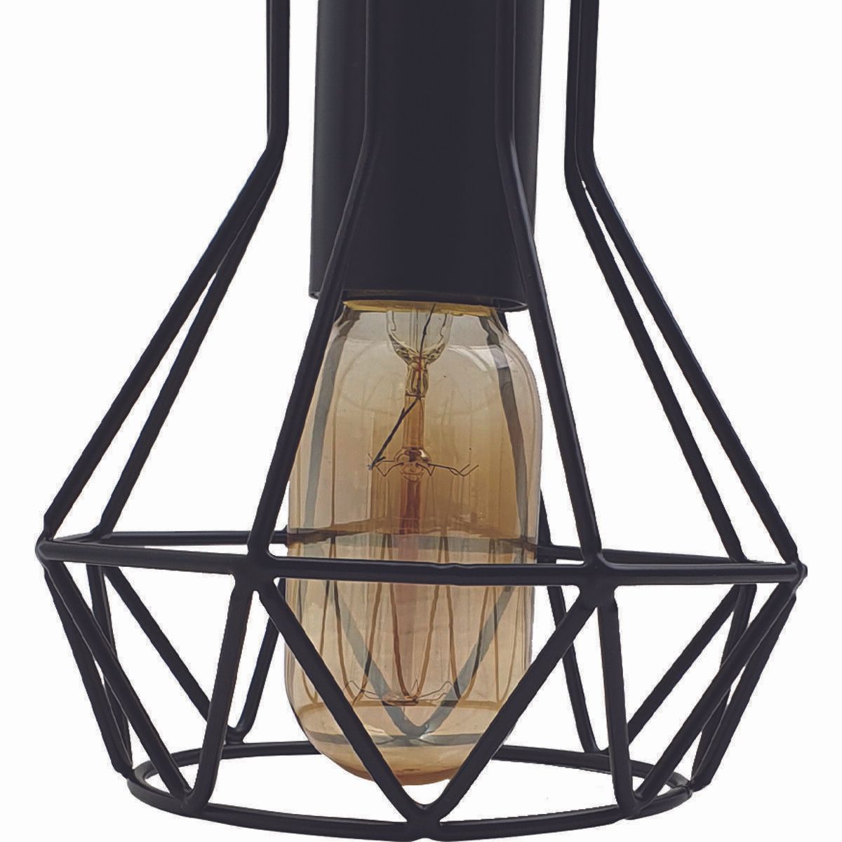 Modern Ceiling 1 Head Pendant Light with black metal cage design, showcasing its stylish and functional features.