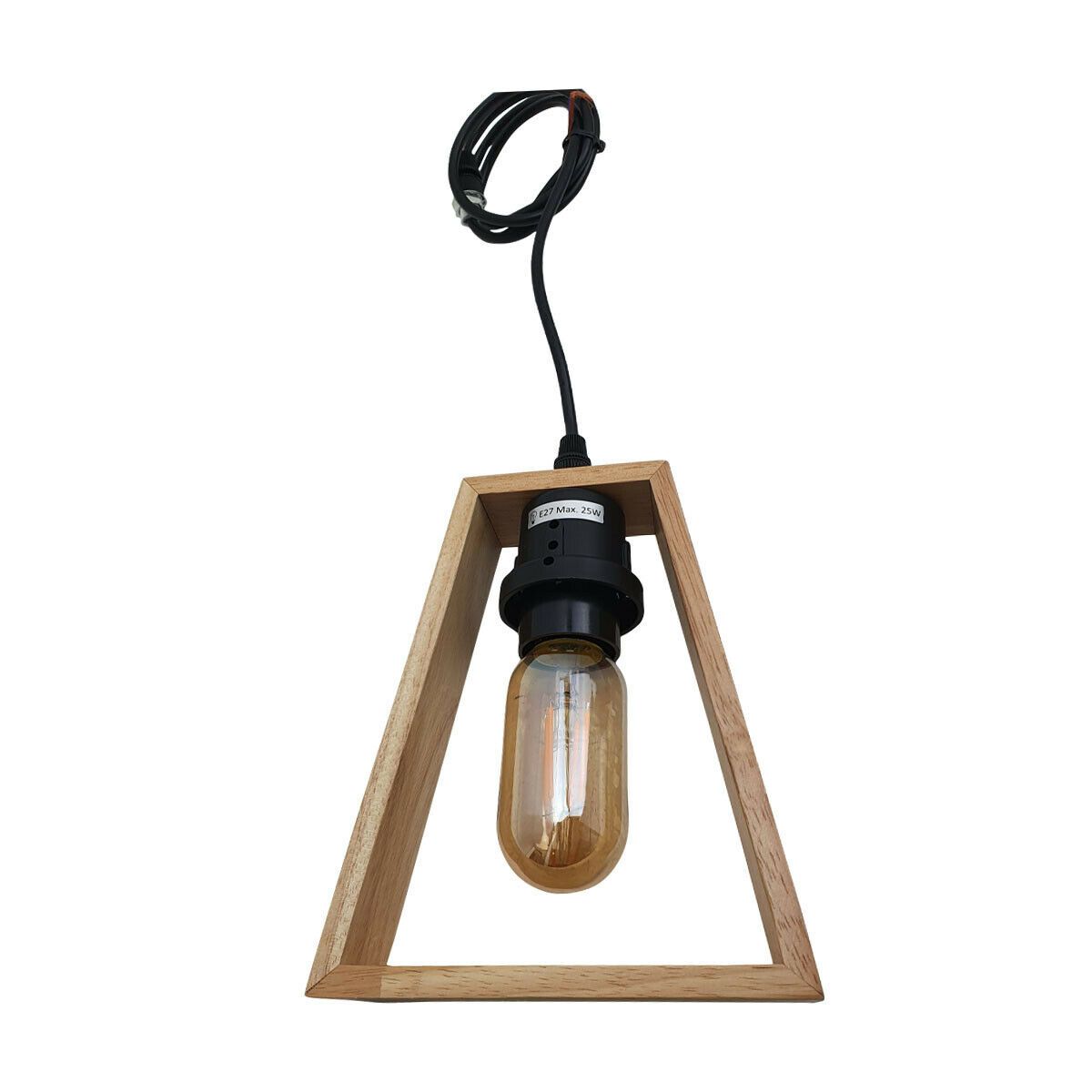 Modern Ceiling Pendant Light featuring a stylish wood and metal design, perfect for ambient lighting in various home settings.