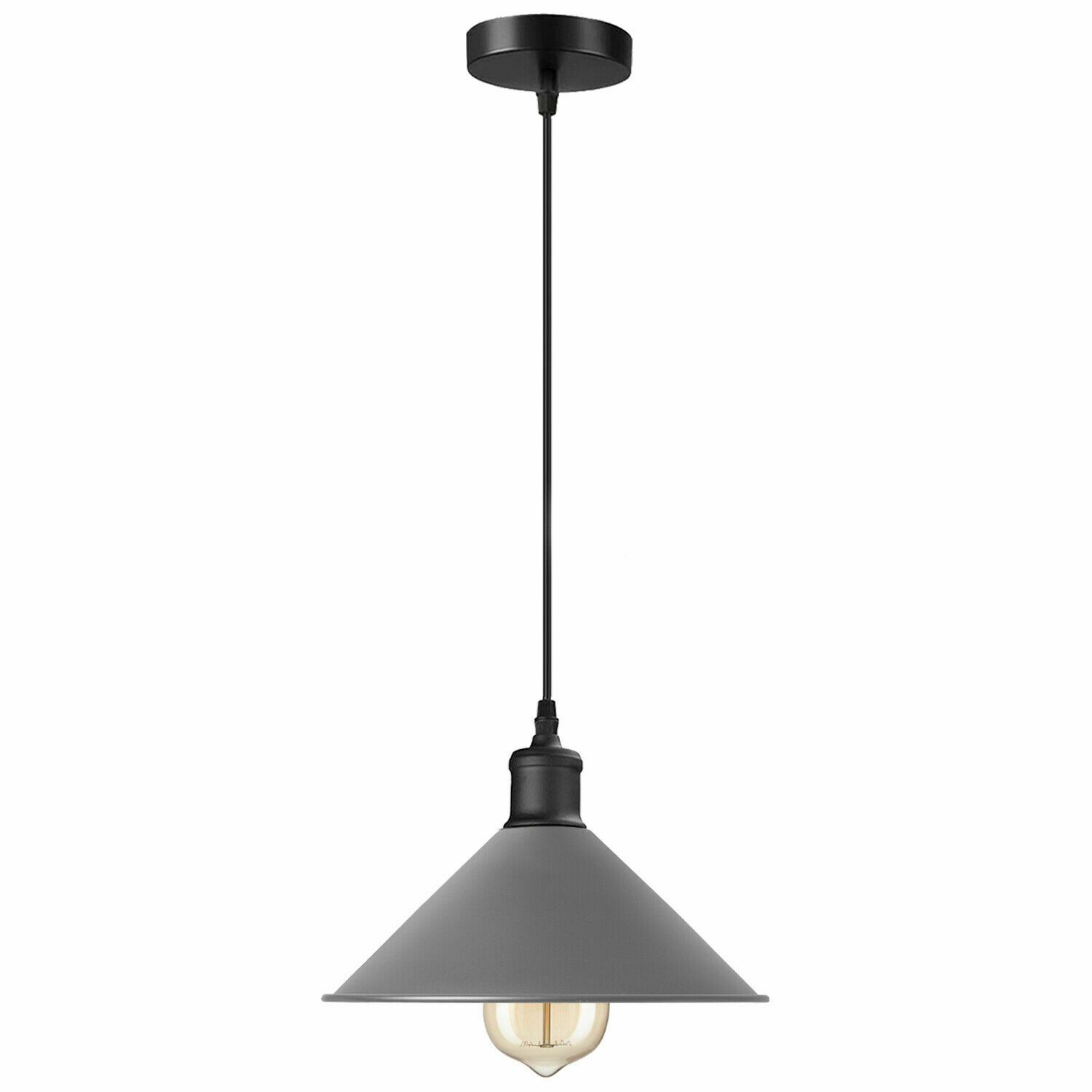 Modern Hanging Rope Light featuring a sleek design with a metal shade and E27 lamp base, ideal for various home decors.