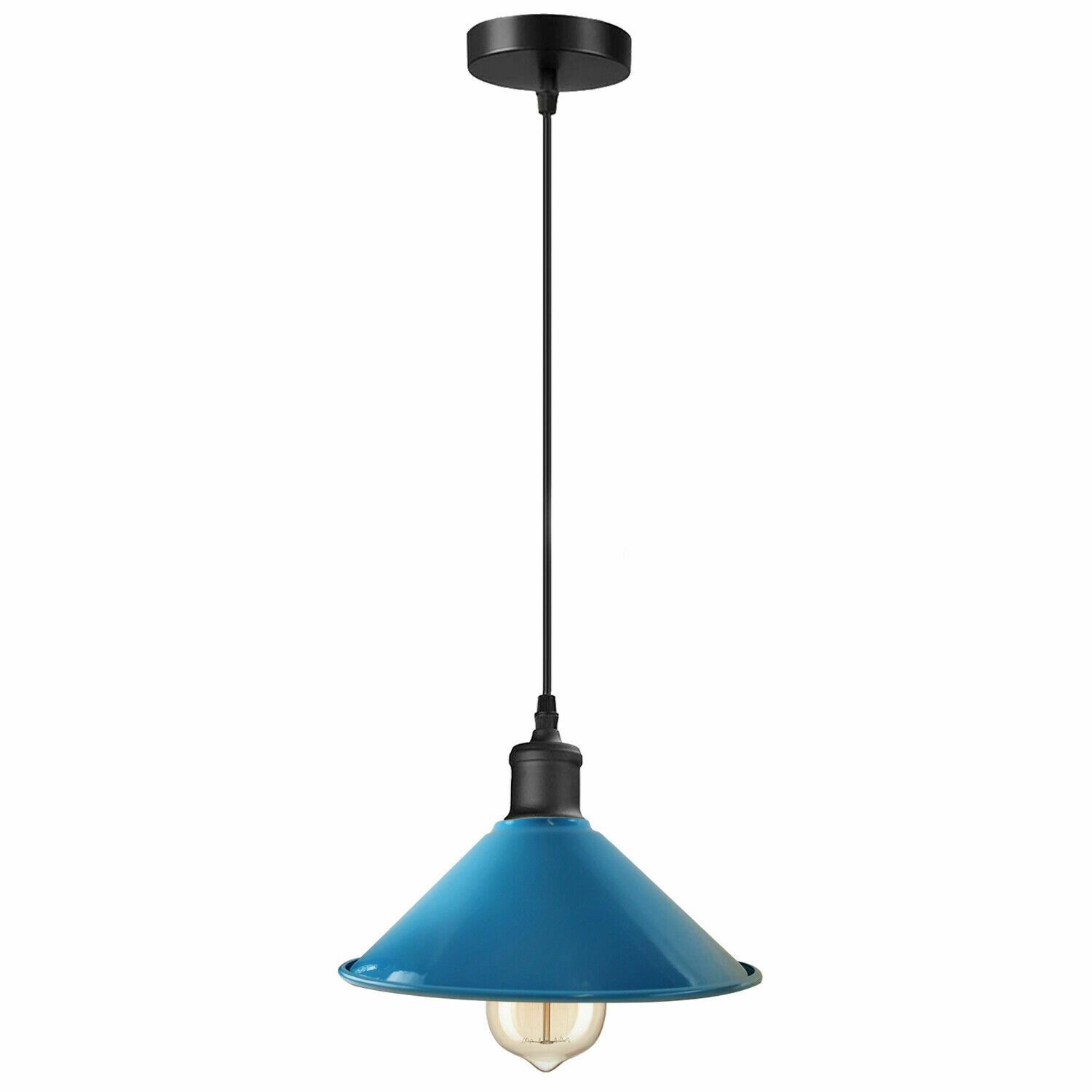 Modern Hanging Rope Light featuring a sleek design with a metal shade and E27 lamp base, ideal for various home decors.