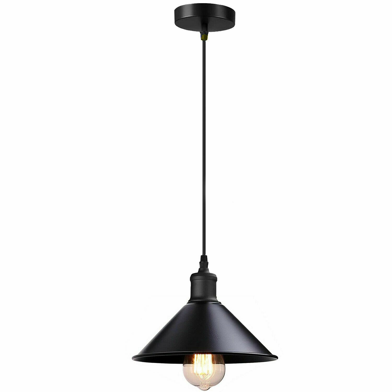 Modern Hanging Rope Light featuring a sleek design with a metal shade and E27 lamp base, ideal for various home decors.