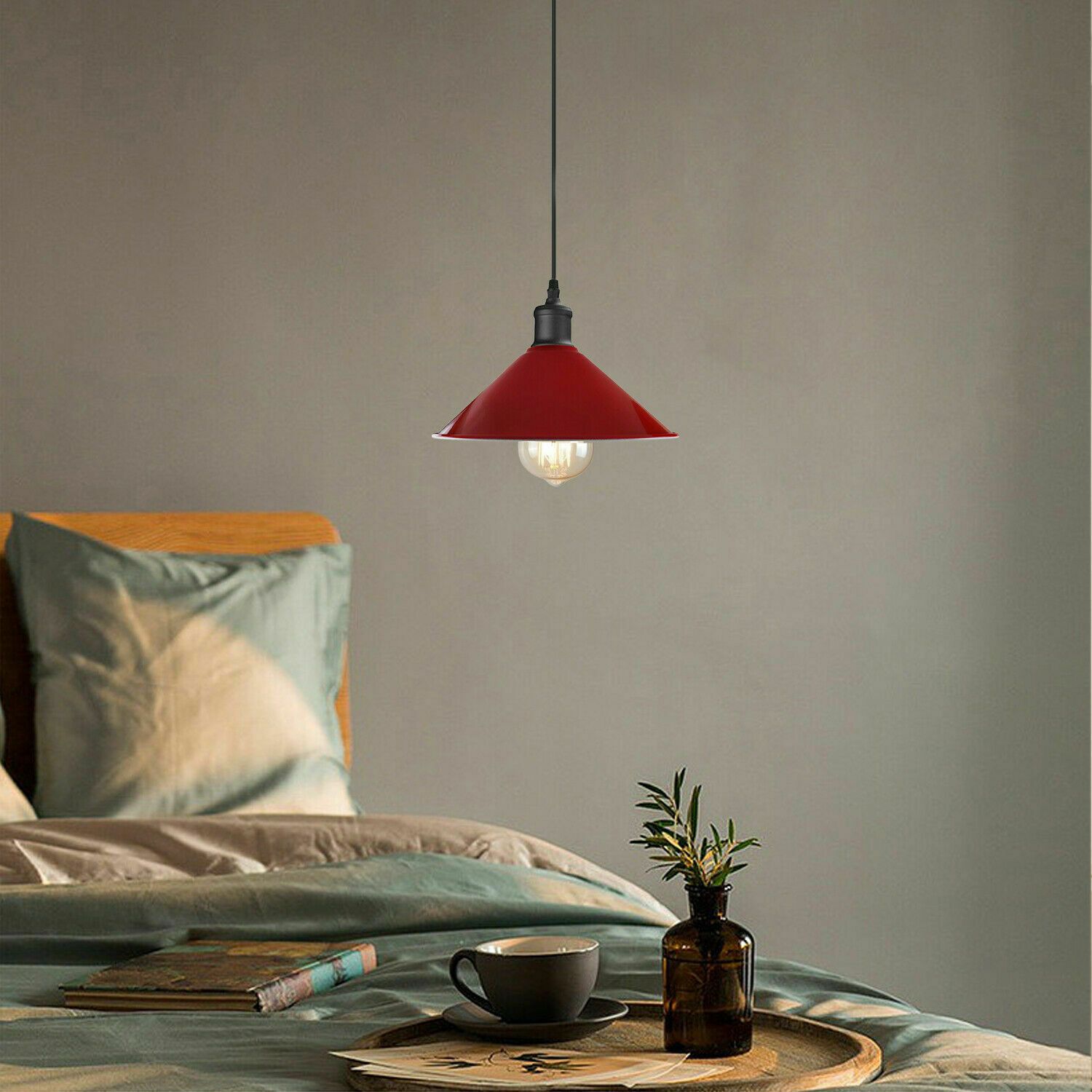 Modern Hanging Rope Light featuring a sleek design with a metal shade and E27 lamp base, ideal for various home decors.