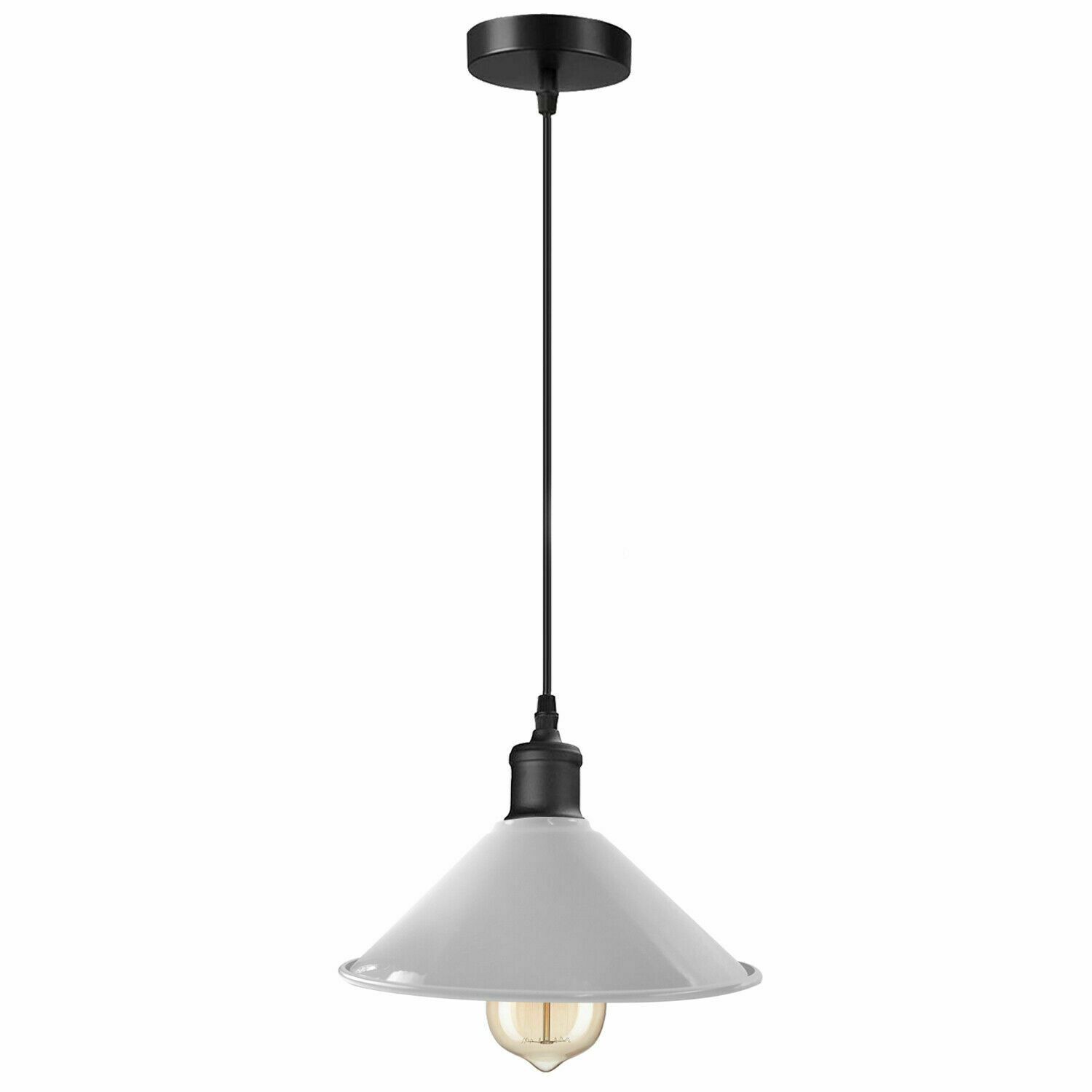 Modern Hanging Rope Light featuring a sleek design with a metal shade and E27 lamp base, ideal for various home decors.