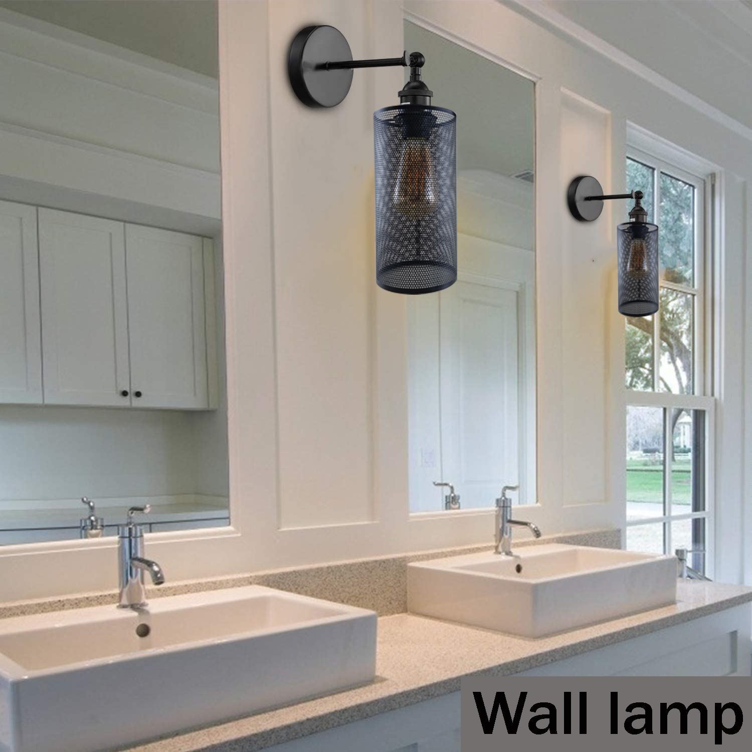 Modern Industrial Retro Vintage Wall Mount Indoor Lamp Fixture showcasing a stylish metal design, perfect for kitchens and living spaces.