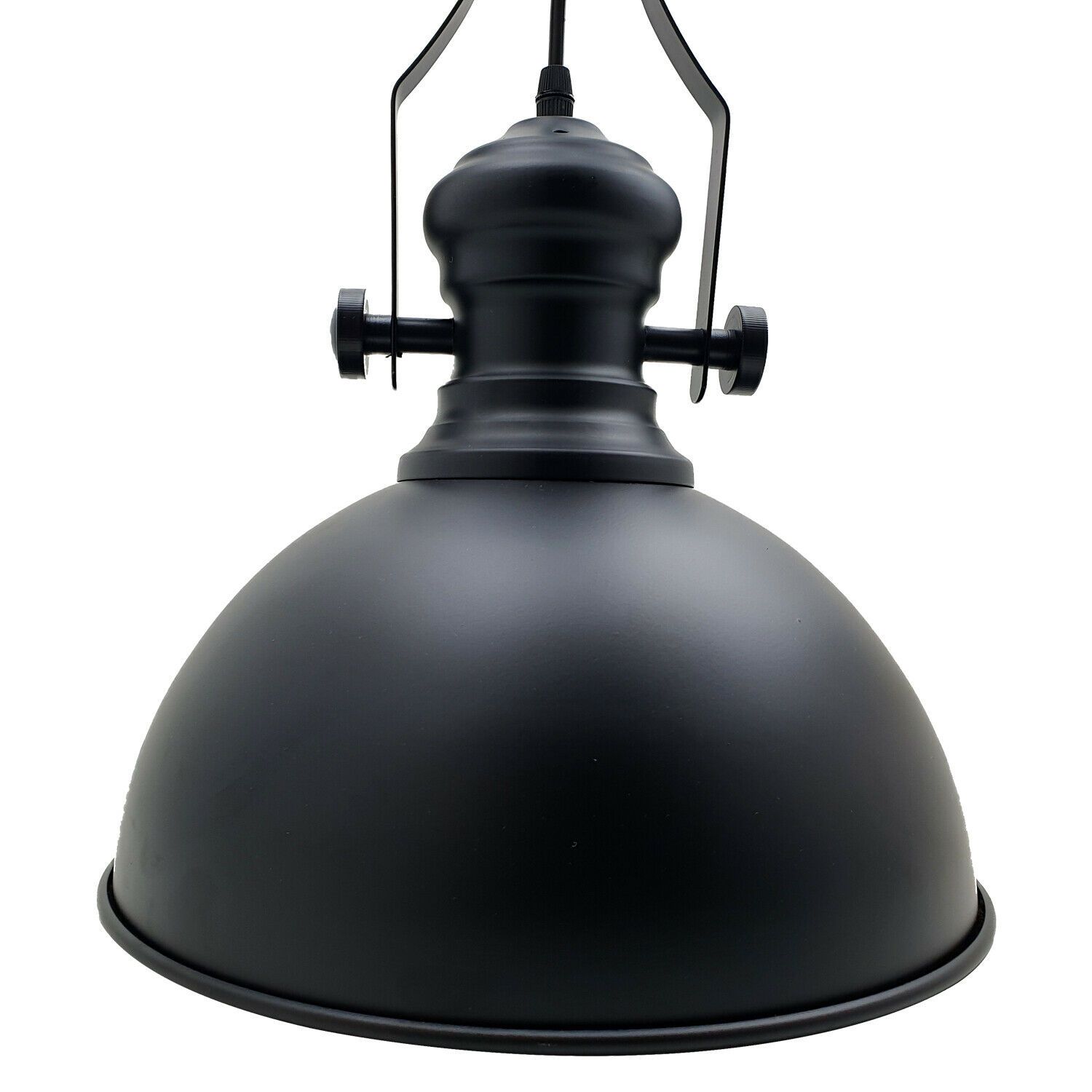 Modern Industrial Vintage Style ceiling light pendant chandelier with black metal shade and adjustable chain, perfect for home and commercial use.