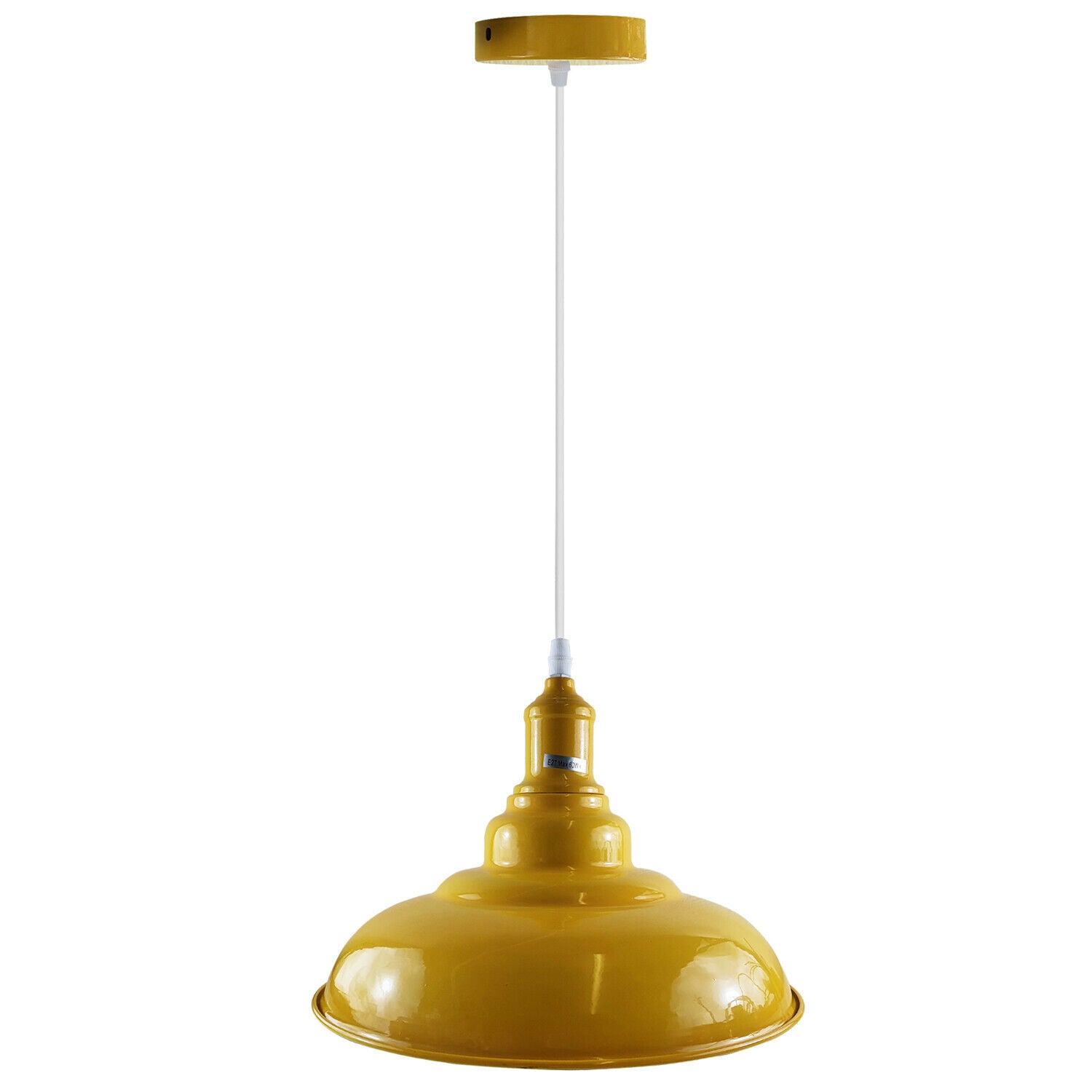 Modern Italian yellow chandelier vintage pendant light shade with sturdy metal construction and plated finish, ideal for contemporary spaces.