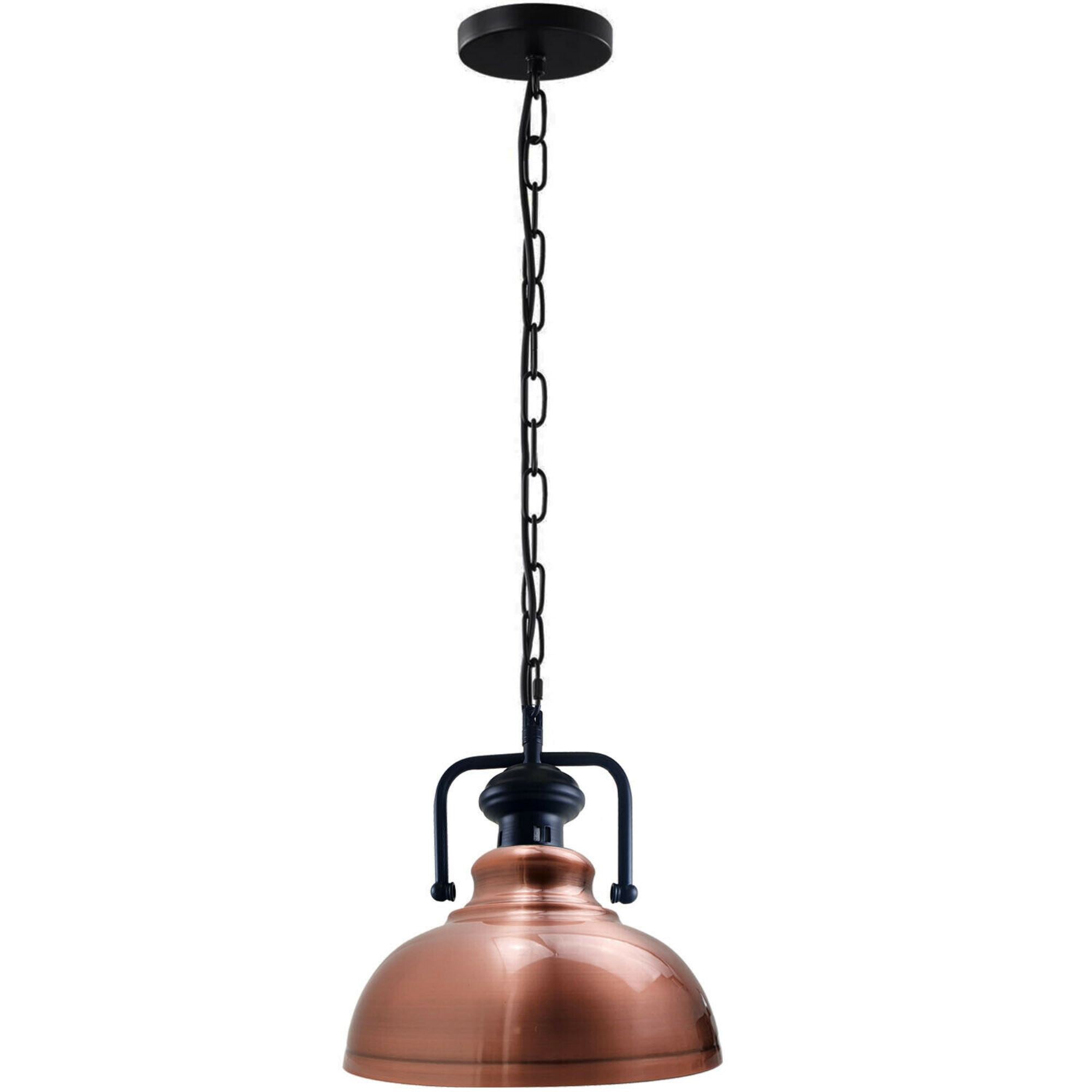 Modern Metal Shade Hanging Chain Pendant Light with chrome finish and adjustable cable, perfect for contemporary decor.