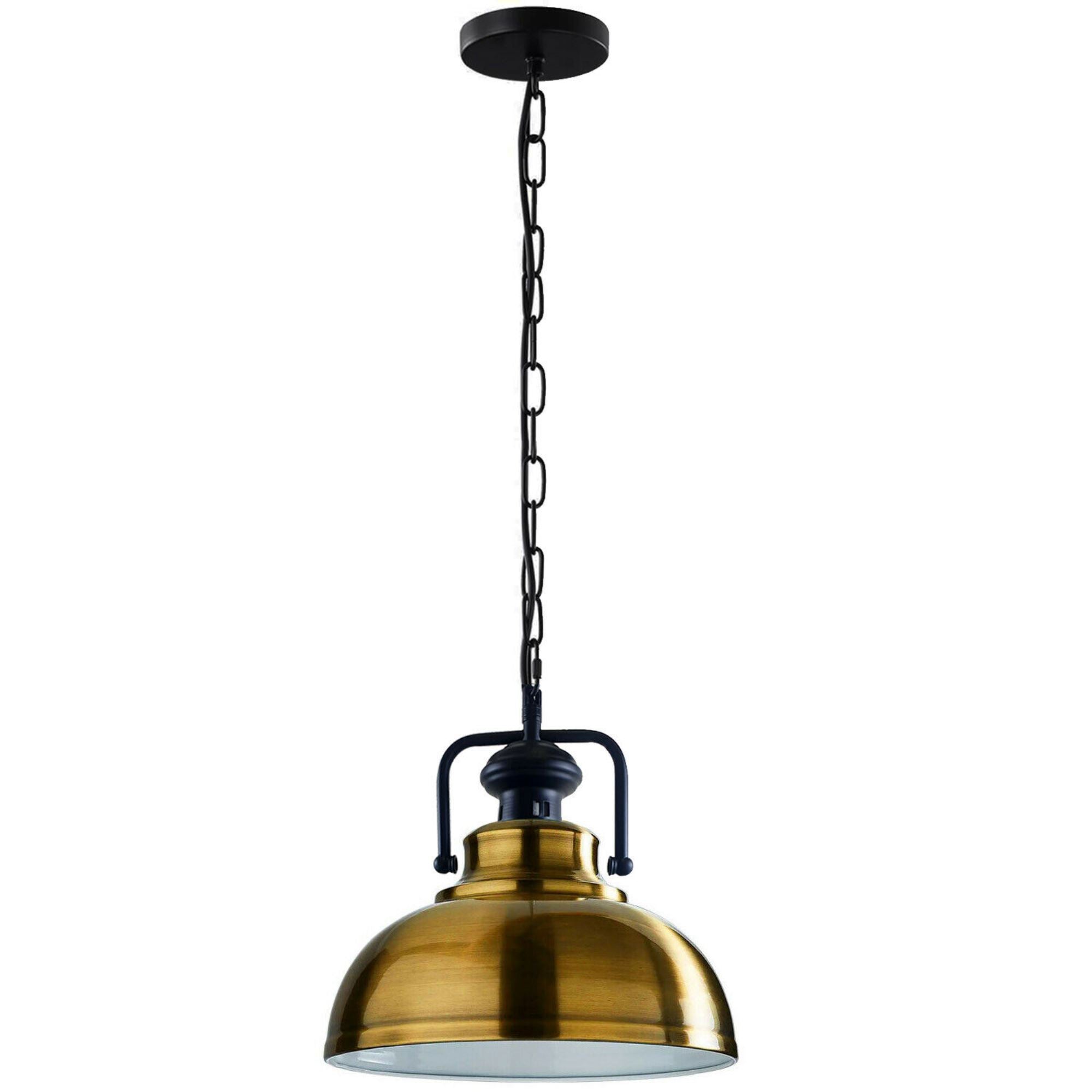 Modern Metal Shade Hanging Chain Pendant Light with chrome finish and adjustable cable, perfect for contemporary decor.