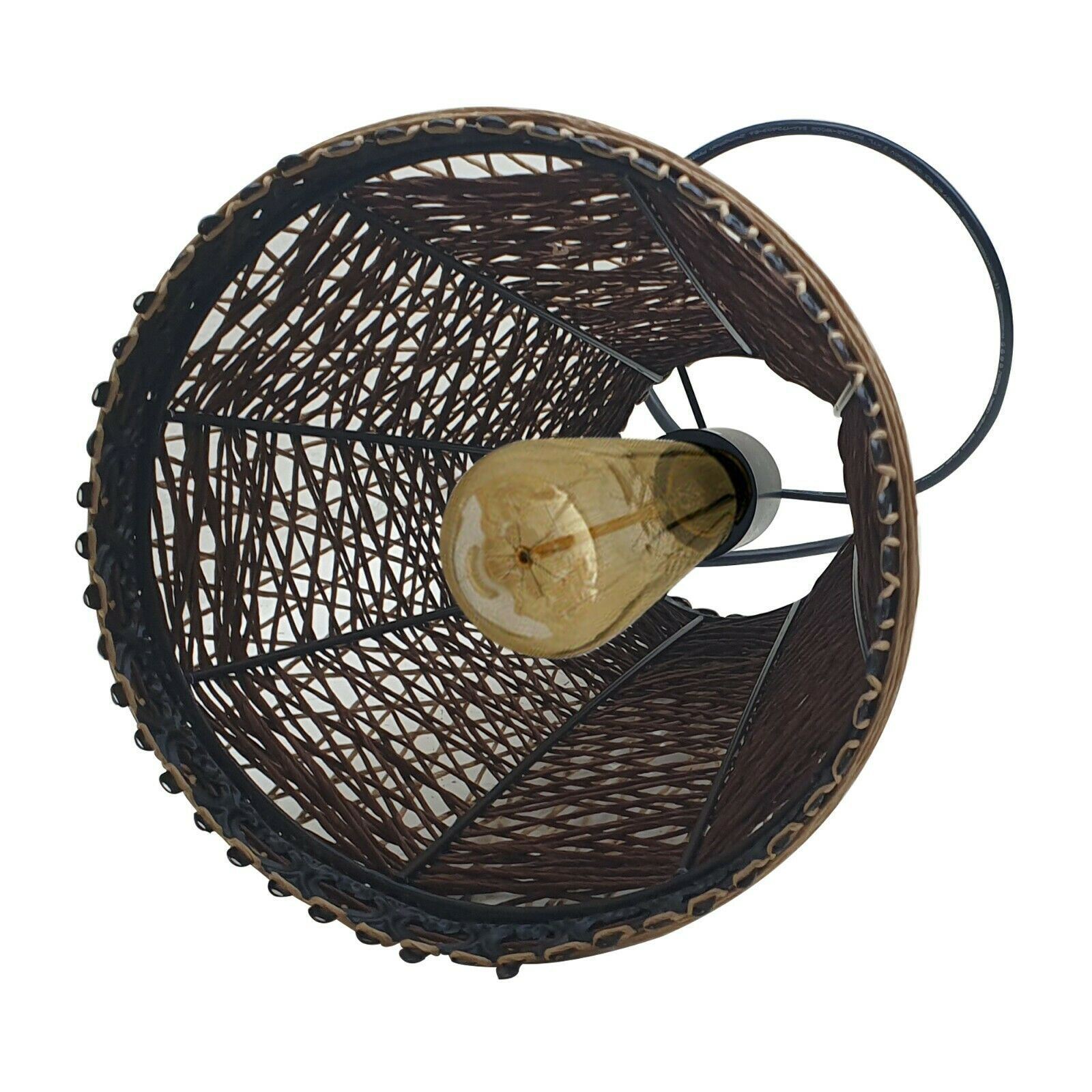 Modern Pendant Light featuring a rattan wicker basket design, perfect for home and commercial use, providing warm and romantic lighting.