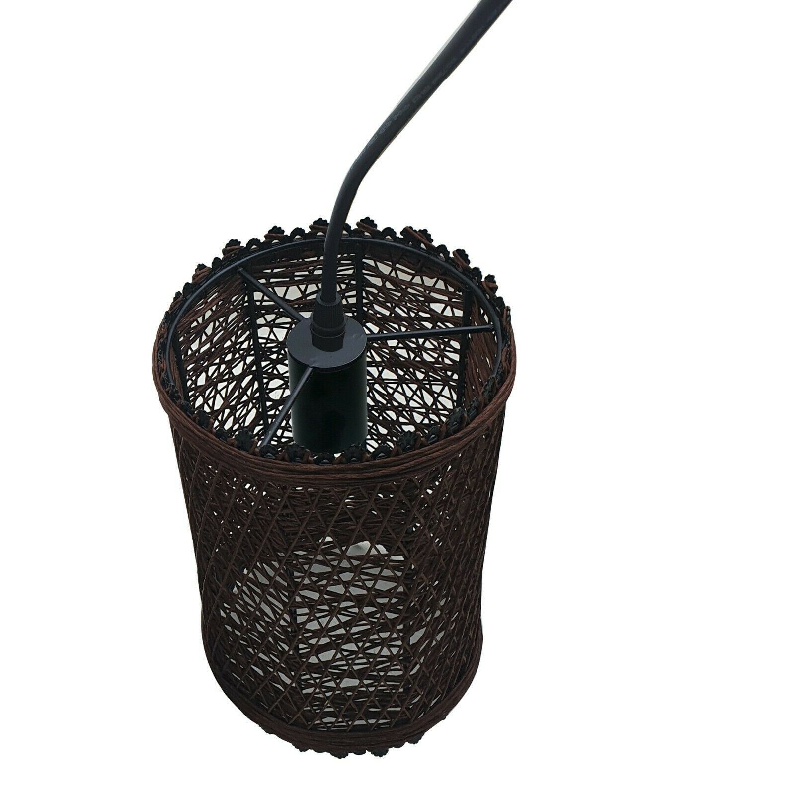 Modern Pendant Light featuring a rattan wicker basket design, perfect for home and commercial use, providing warm and romantic lighting.