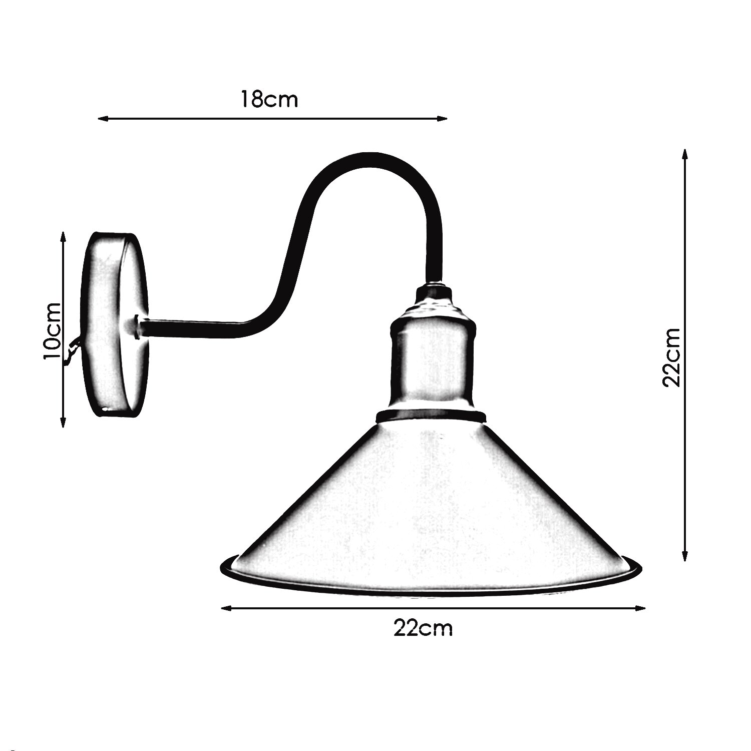 Modern Retro Industrial Yellow Wall Mounted Light with a sleek cone design and matte finish, perfect for rustic decor.