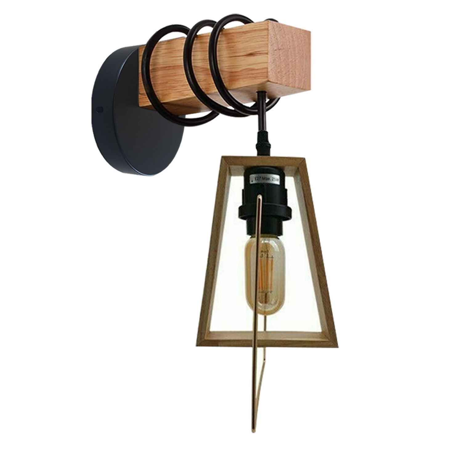 Modern Vintage Retro Industrial Wood Sconce Wall Light with metal and wood design, perfect for stylish home decor.