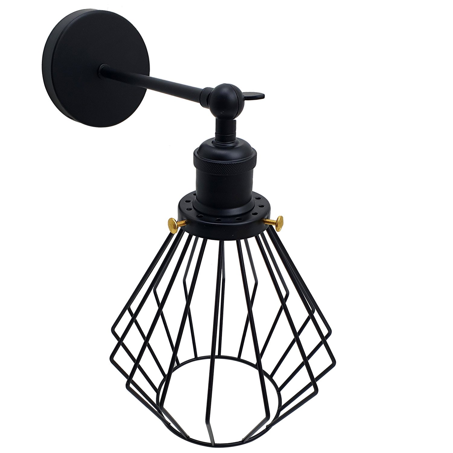 Modern Wall Lamp Cage featuring an industrial design with adjustable light, perfect for home decor.