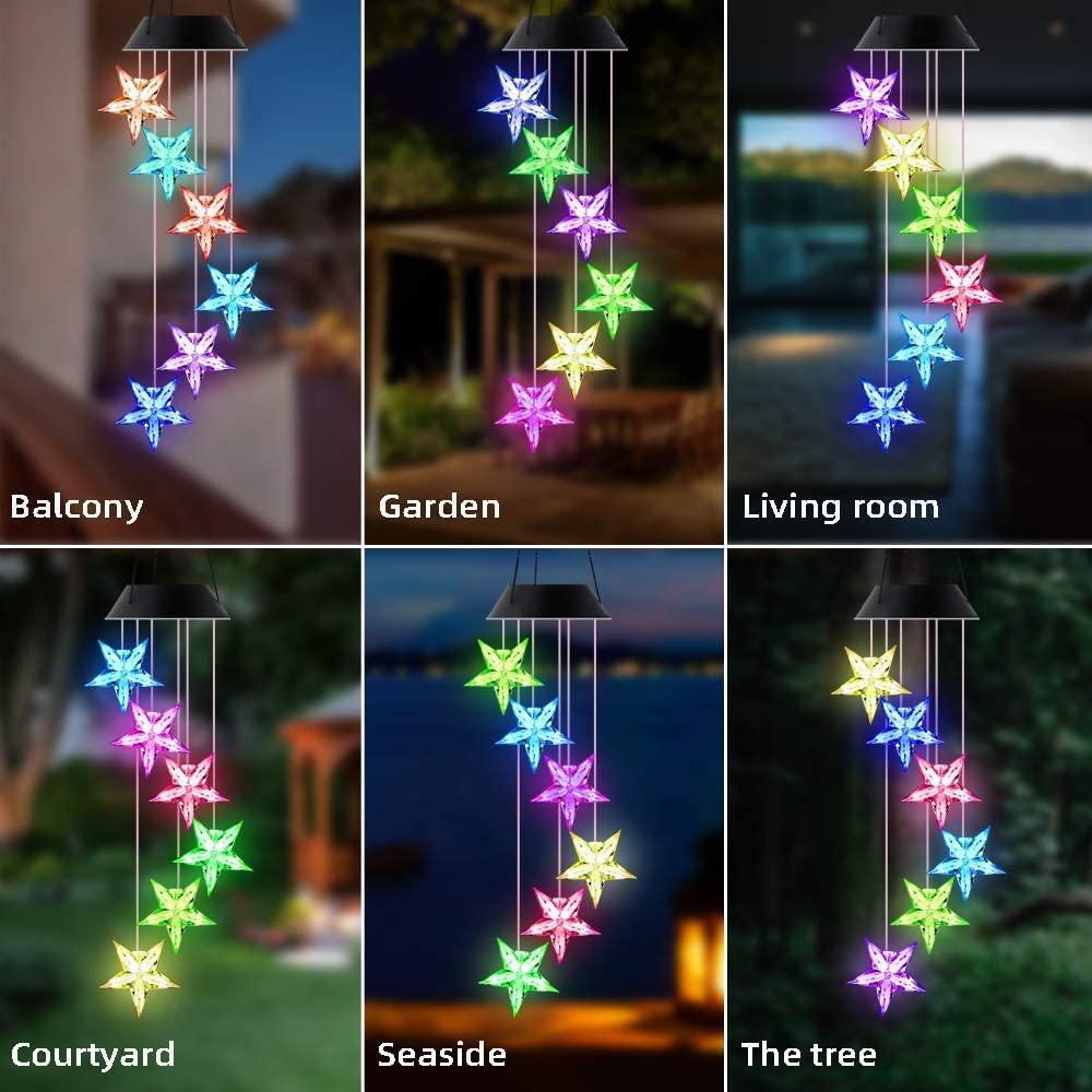 Colorful star-shaped LED hanging lights