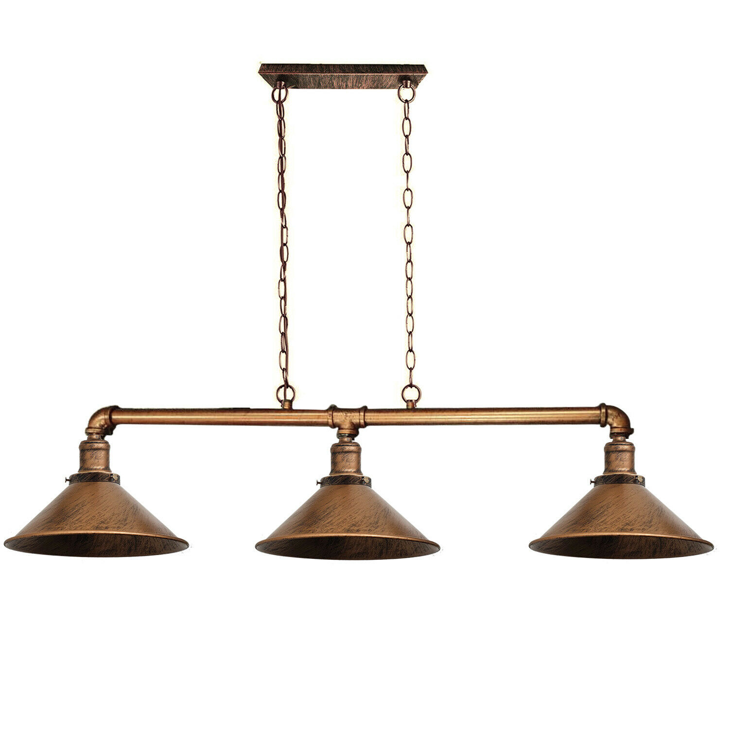 A stylish Pendant Light Shade Metal Lamp featuring a retro and steampunk design, showcasing three E27 bulb holders for optimal lighting.