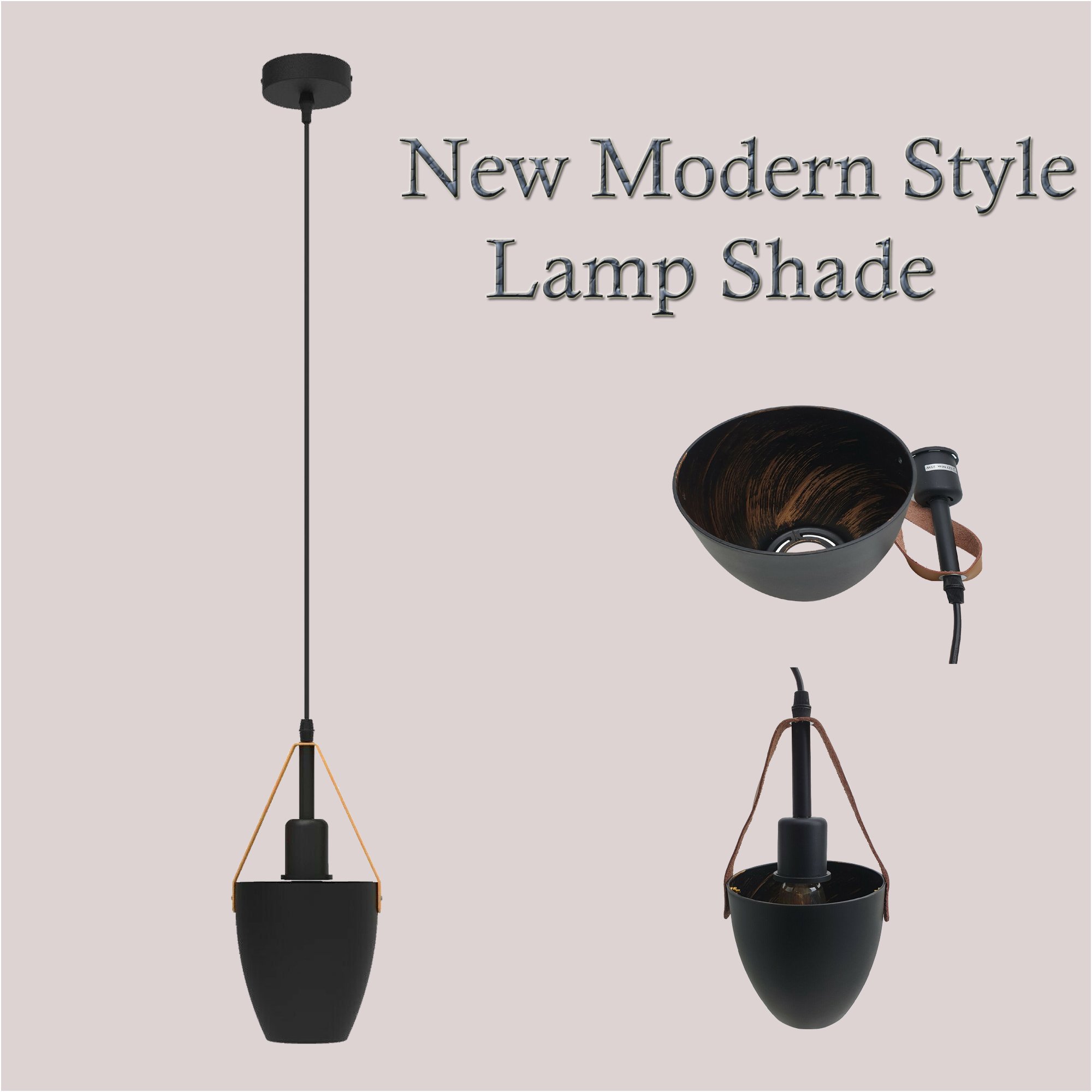 Stylish black pendant light suspended from the ceiling, showcasing soft ambient lighting perfect for various interior spaces.