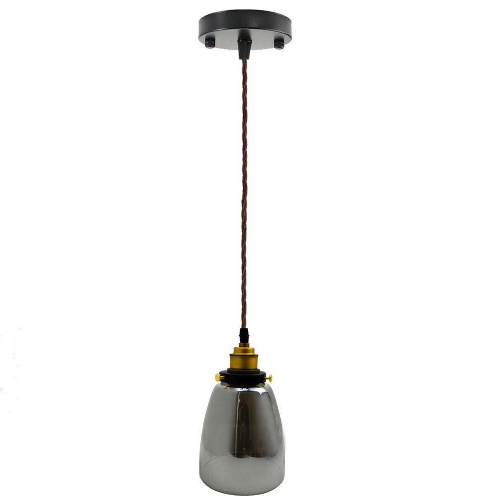 Vintage Industrial Ceiling Loft Cafe Lamp featuring a glass bell design and iron hardware, ideal for stylish interior lighting.