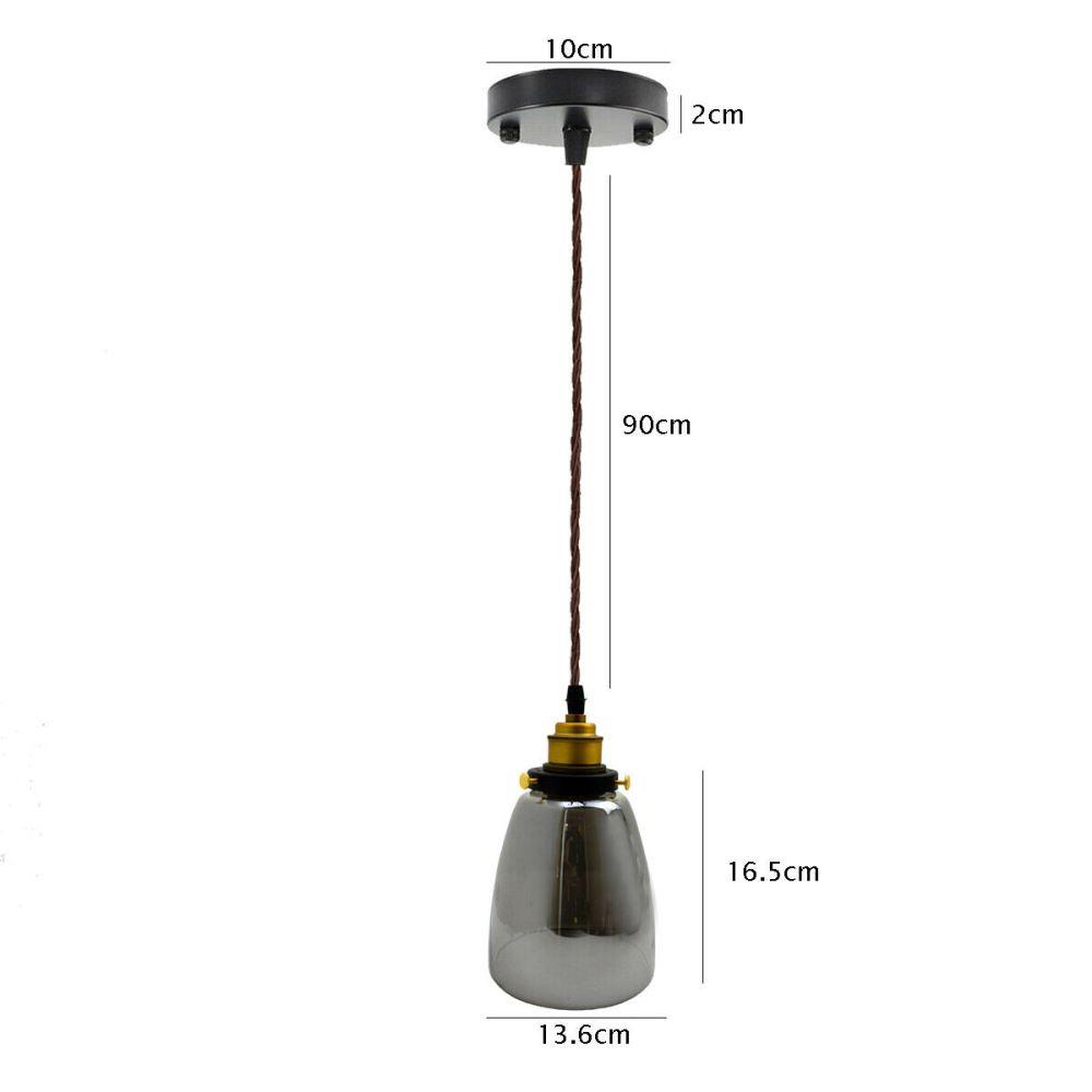 Vintage Industrial Ceiling Loft Cafe Lamp featuring a glass bell design and iron hardware, ideal for stylish interior lighting.