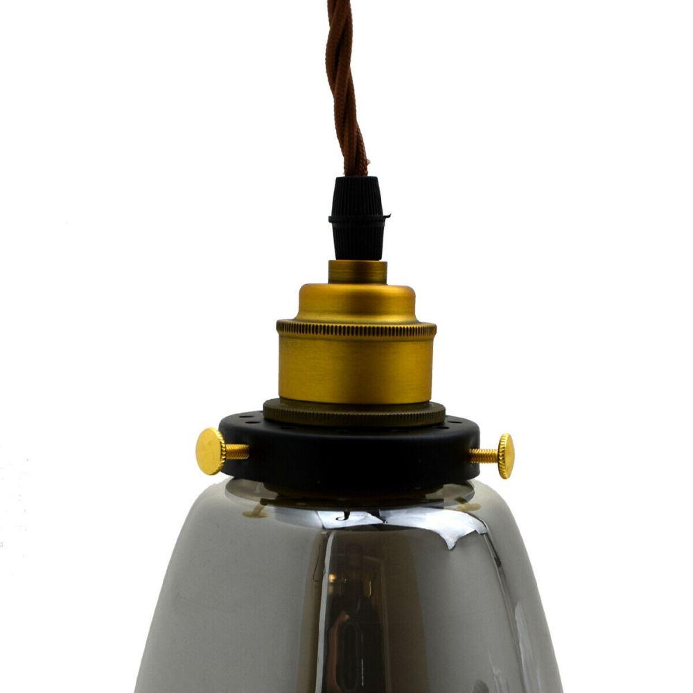 Vintage Industrial Ceiling Loft Cafe Lamp featuring a glass bell design and iron hardware, ideal for stylish interior lighting.