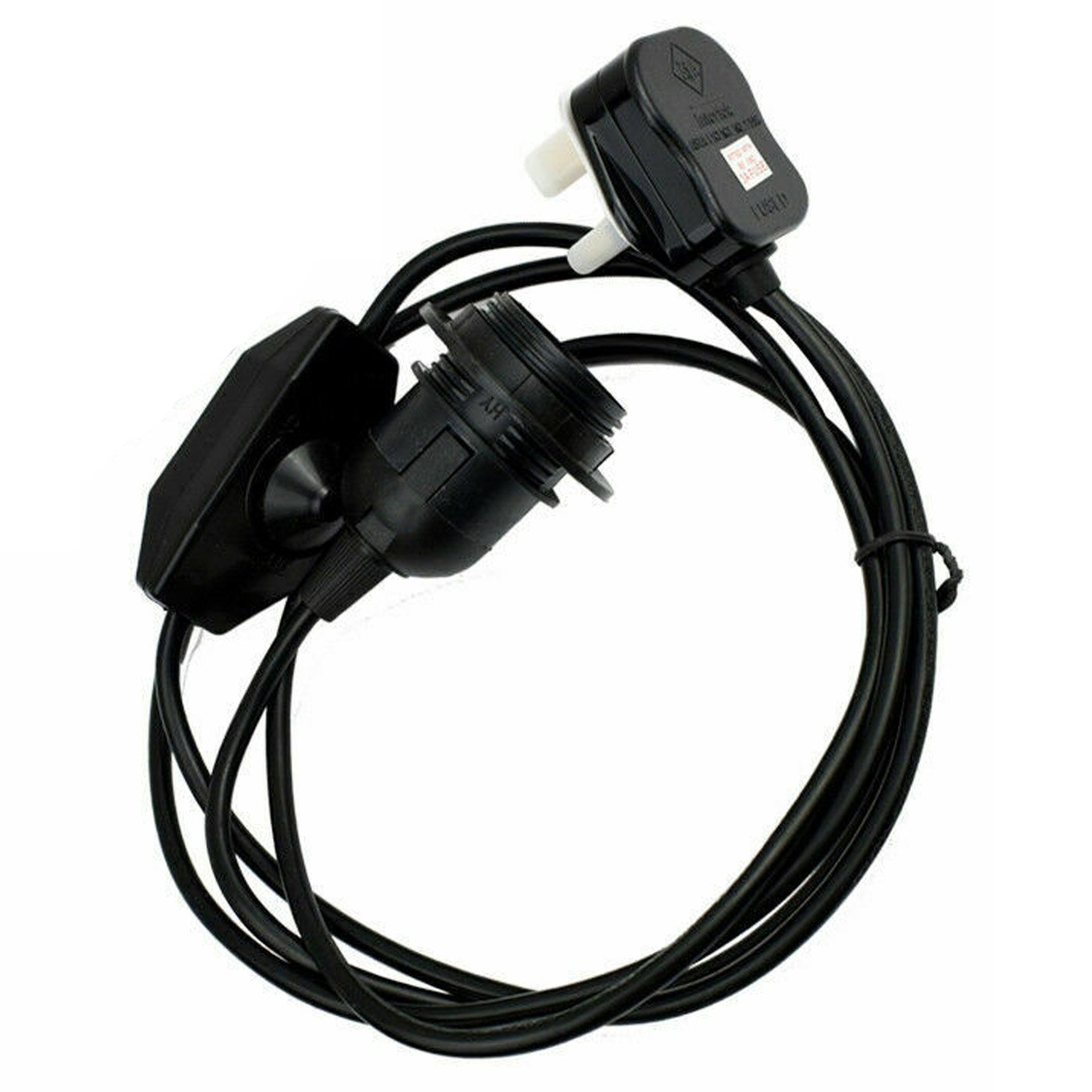 Plug In Pendant with Switch Holder featuring E27 lamp holder and rubber cable, ideal for versatile lighting solutions.