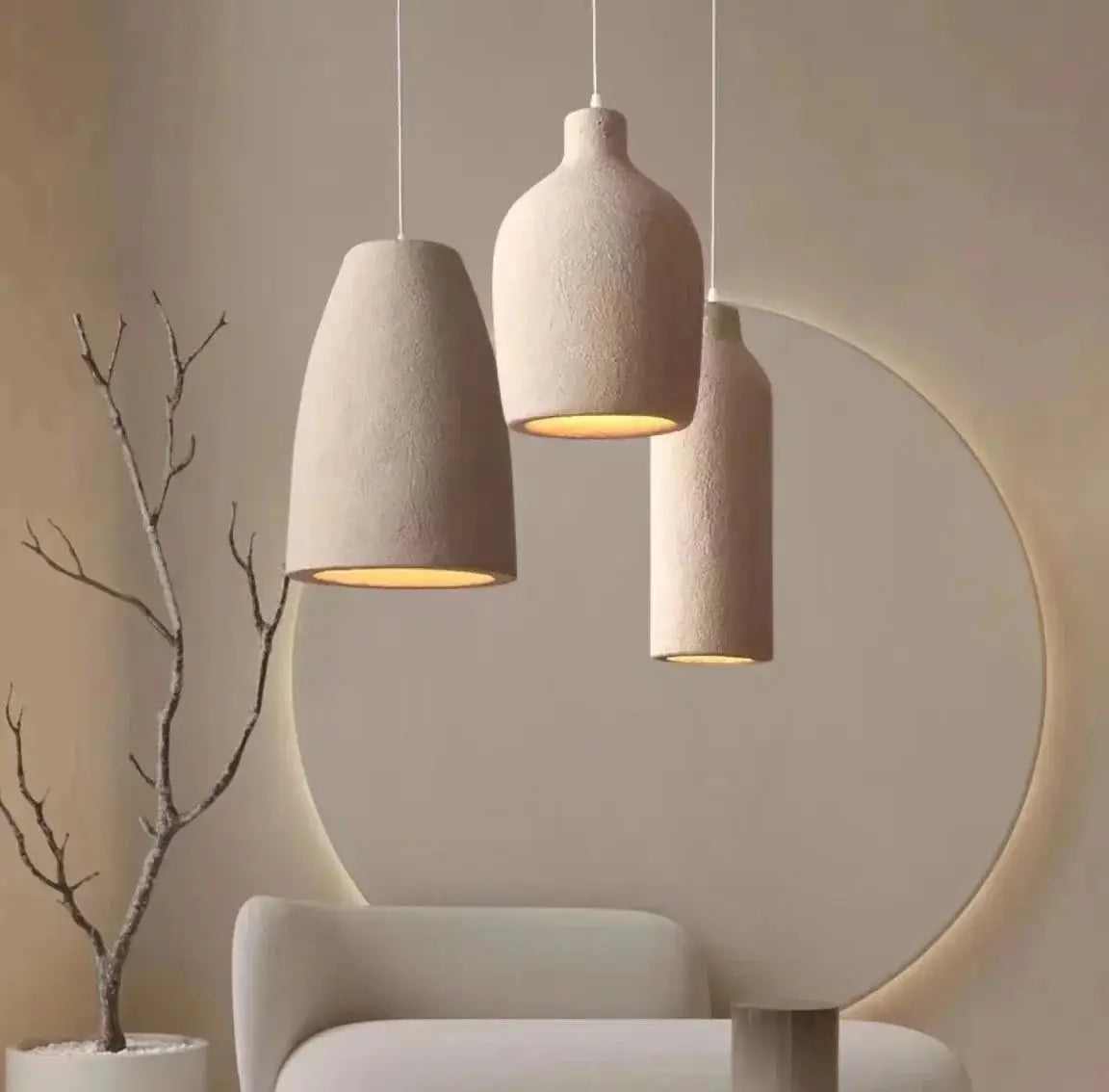 Rachu Pendant Light showcasing a matte finish lampshade with a luxurious gold interior, perfect for modern home decor.