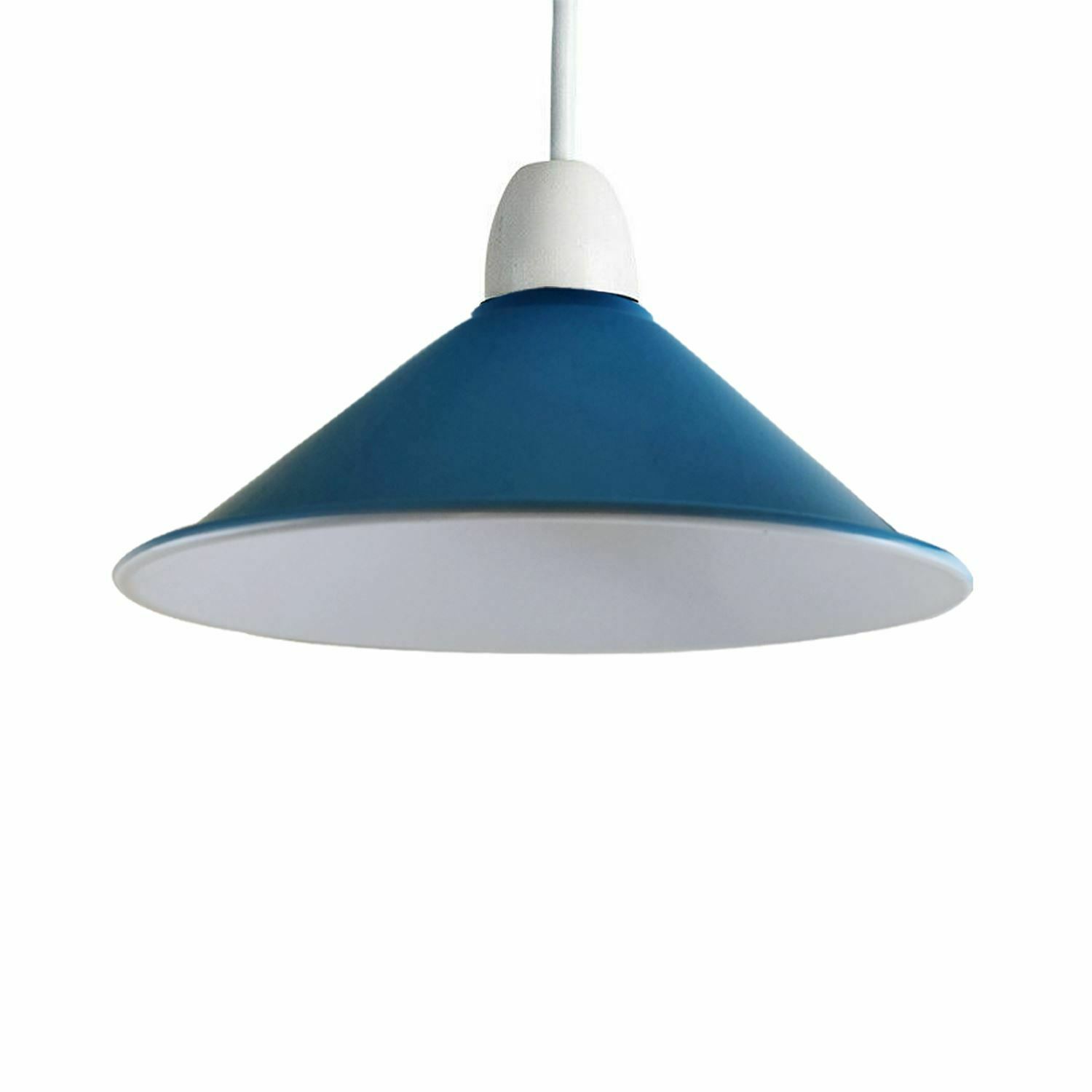 Retro Cone Pendant Lamp Shade in various colors, showcasing its unique design and sturdy metal construction.