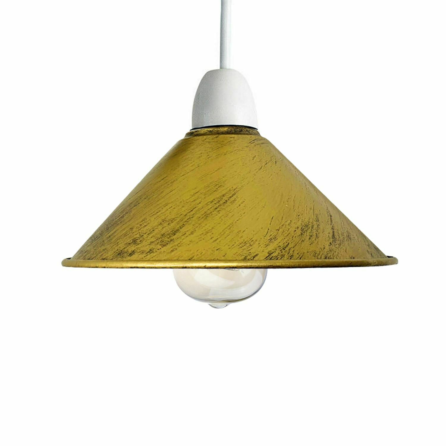 Retro Cone Pendant Lamp Shade in various colors, showcasing its unique design and sturdy metal construction.