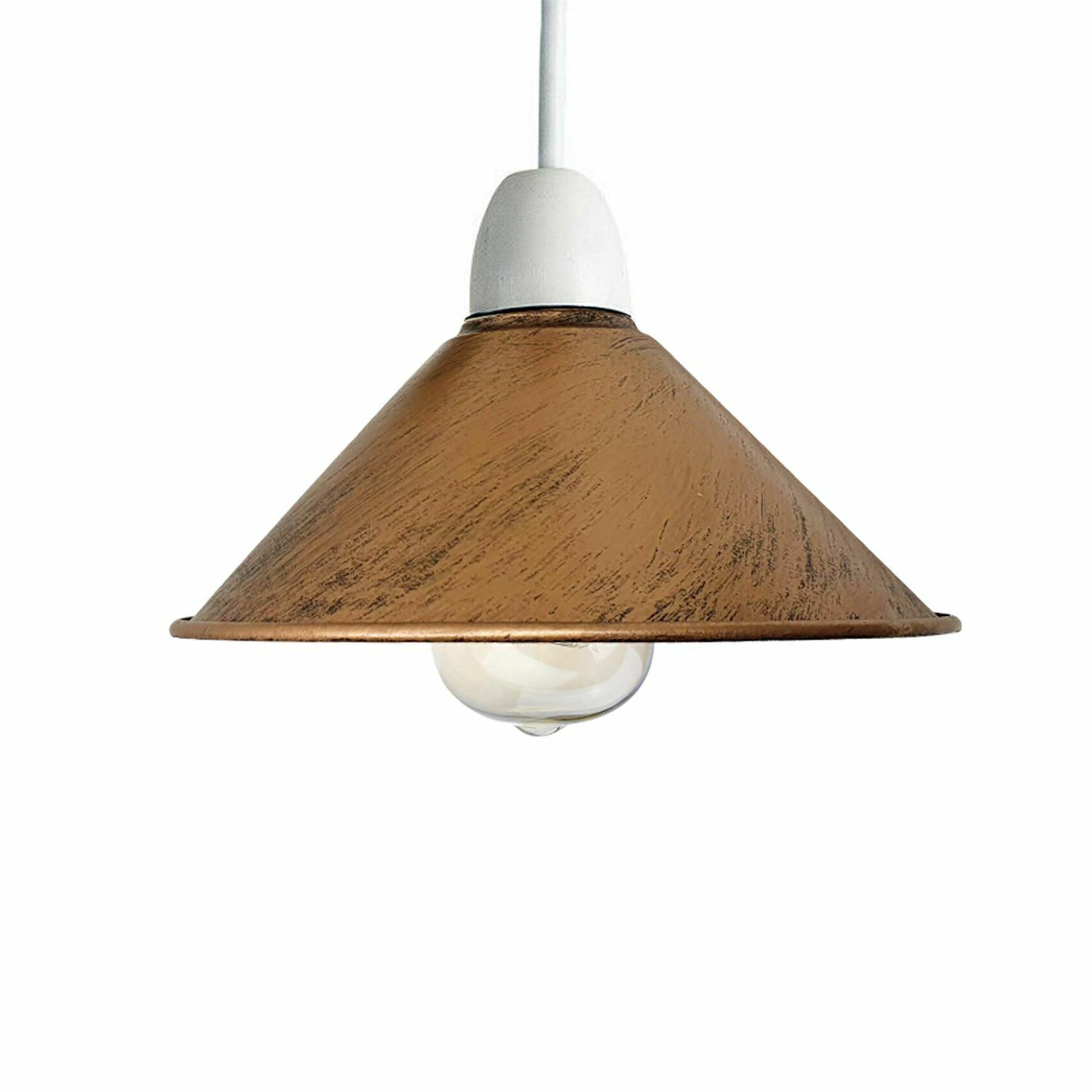 Retro Cone Pendant Lamp Shade in various colors, showcasing its unique design and sturdy metal construction.