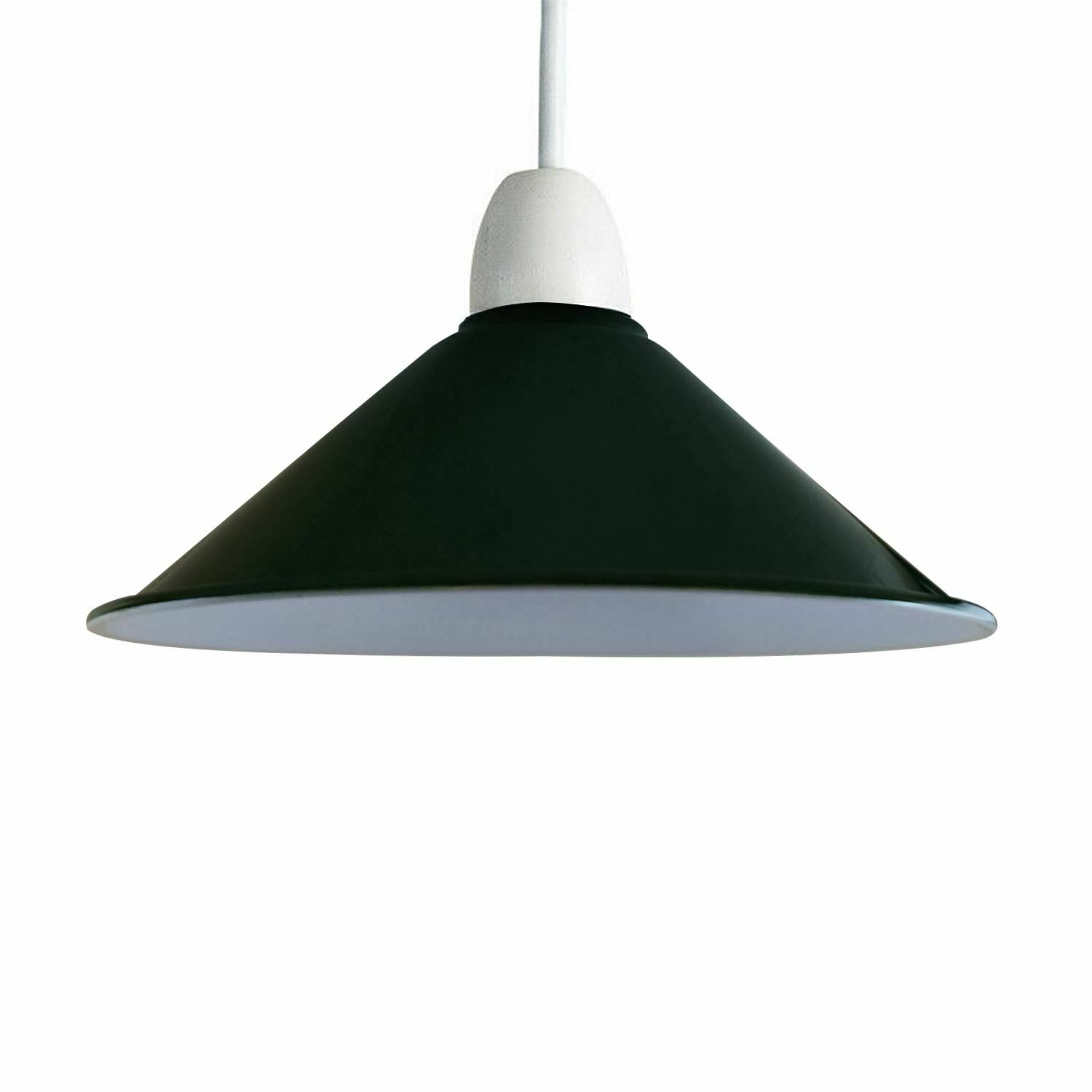 Retro Cone Pendant Lamp Shade in various colors, showcasing its unique design and sturdy metal construction.