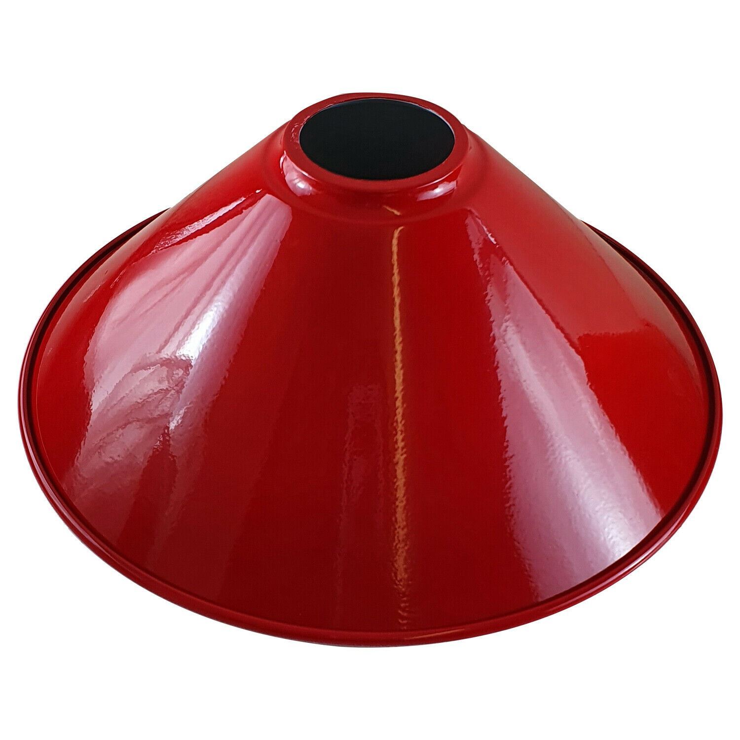 Retro Cone Pendant Lamp Shade in various colors, showcasing its unique design and sturdy metal construction.