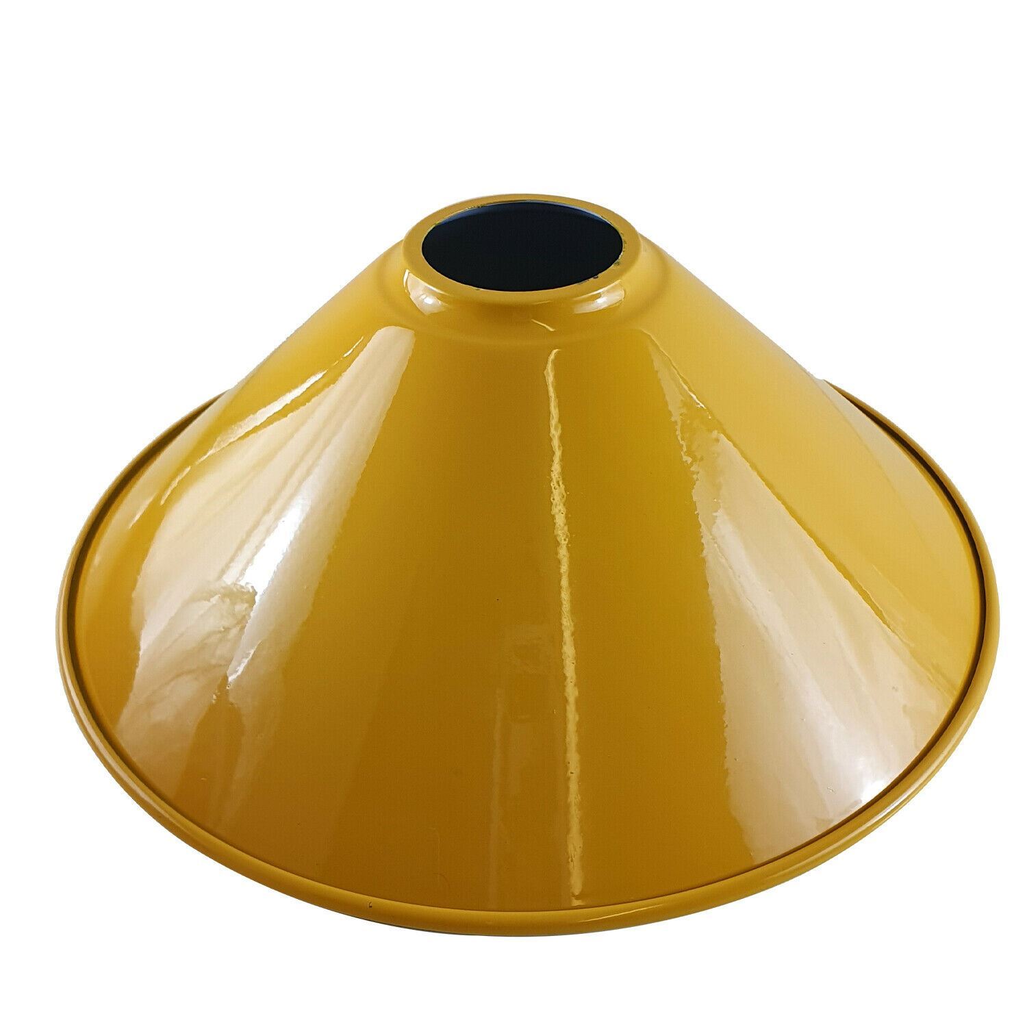 Retro Cone Pendant Lamp Shade in various colors, showcasing its unique design and sturdy metal construction.