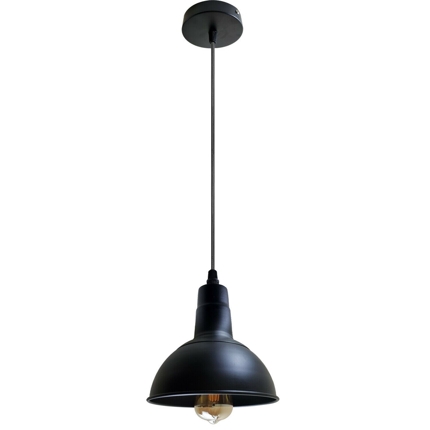 Retro Industrial Chandelier with vintage metal light shade, showcasing a stylish design suitable for various interiors.