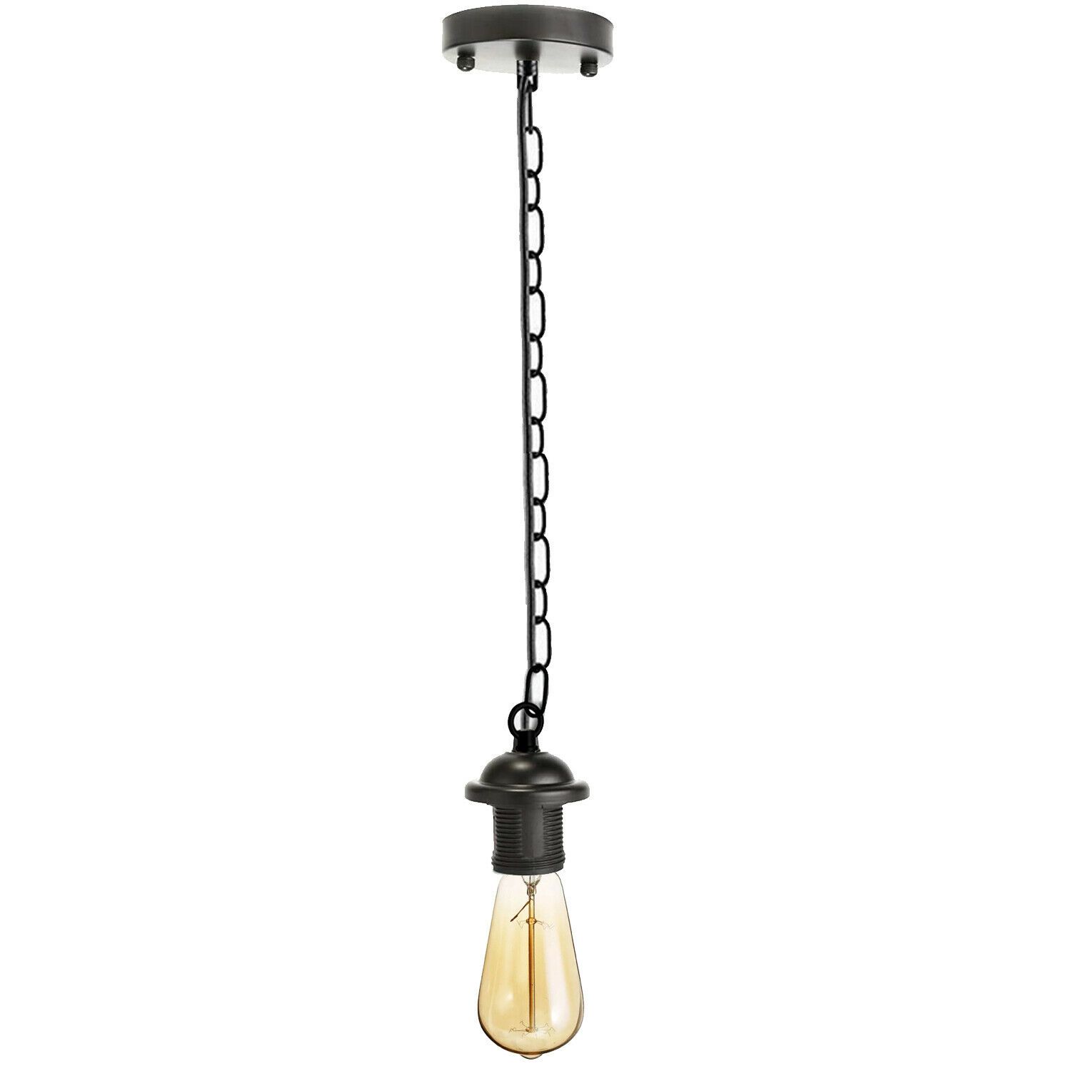 Retro Loft Chandelier Pendant Light in black, featuring a stylish design with a chain, suitable for various interior settings.