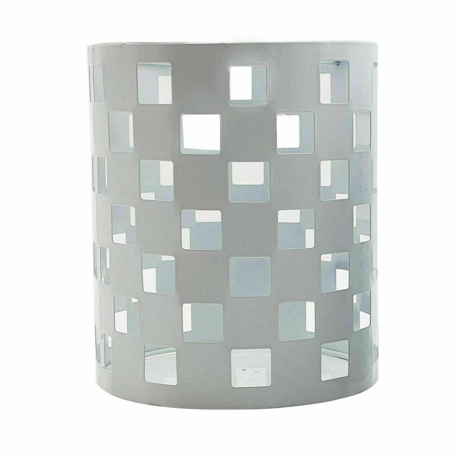 Retro Metal Easy Fit Drum Barrel Cage in White, showcasing its elegant design and industrial style finish.