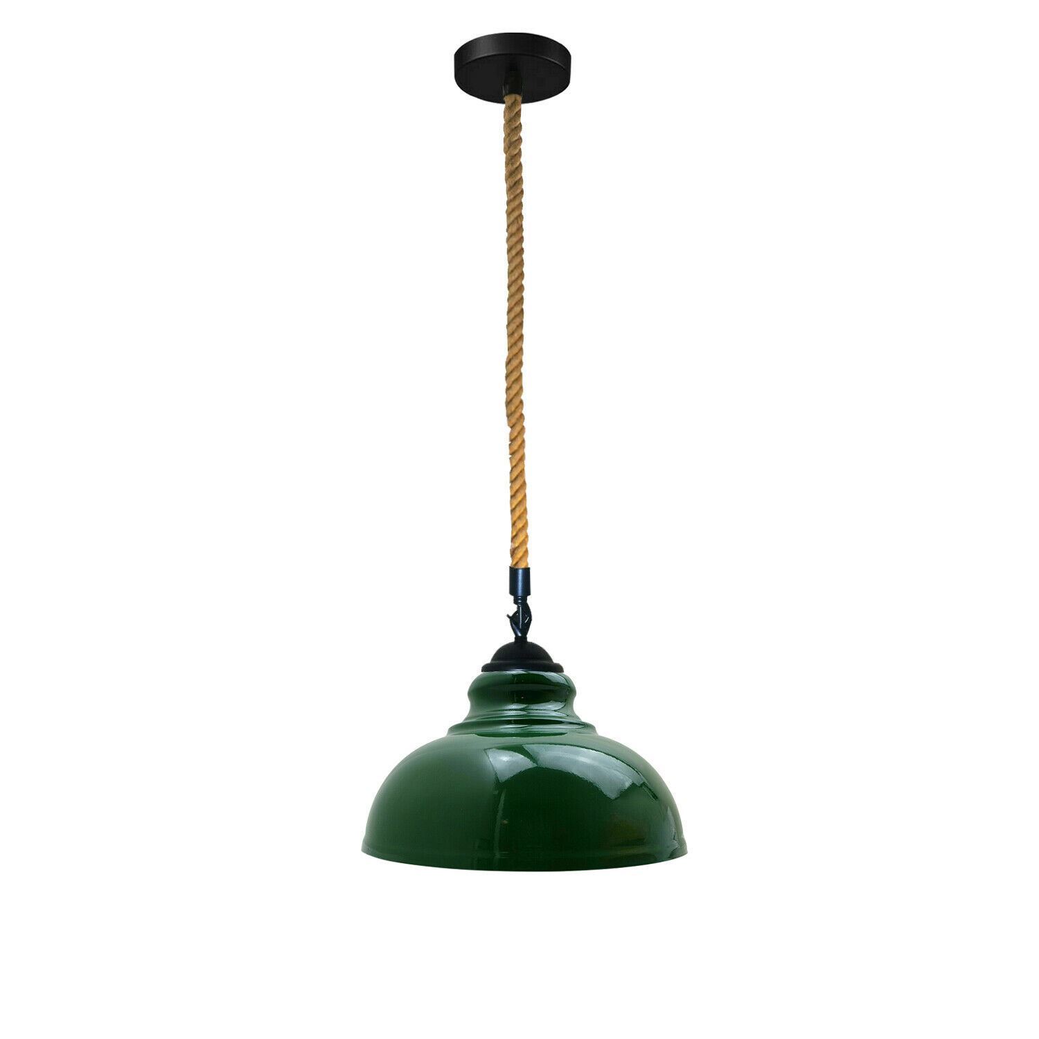 Retro Vintage Style Metal Ceiling Hanging Pendant Light in various colors, showcasing its sleek dome design and E27 lamp base.