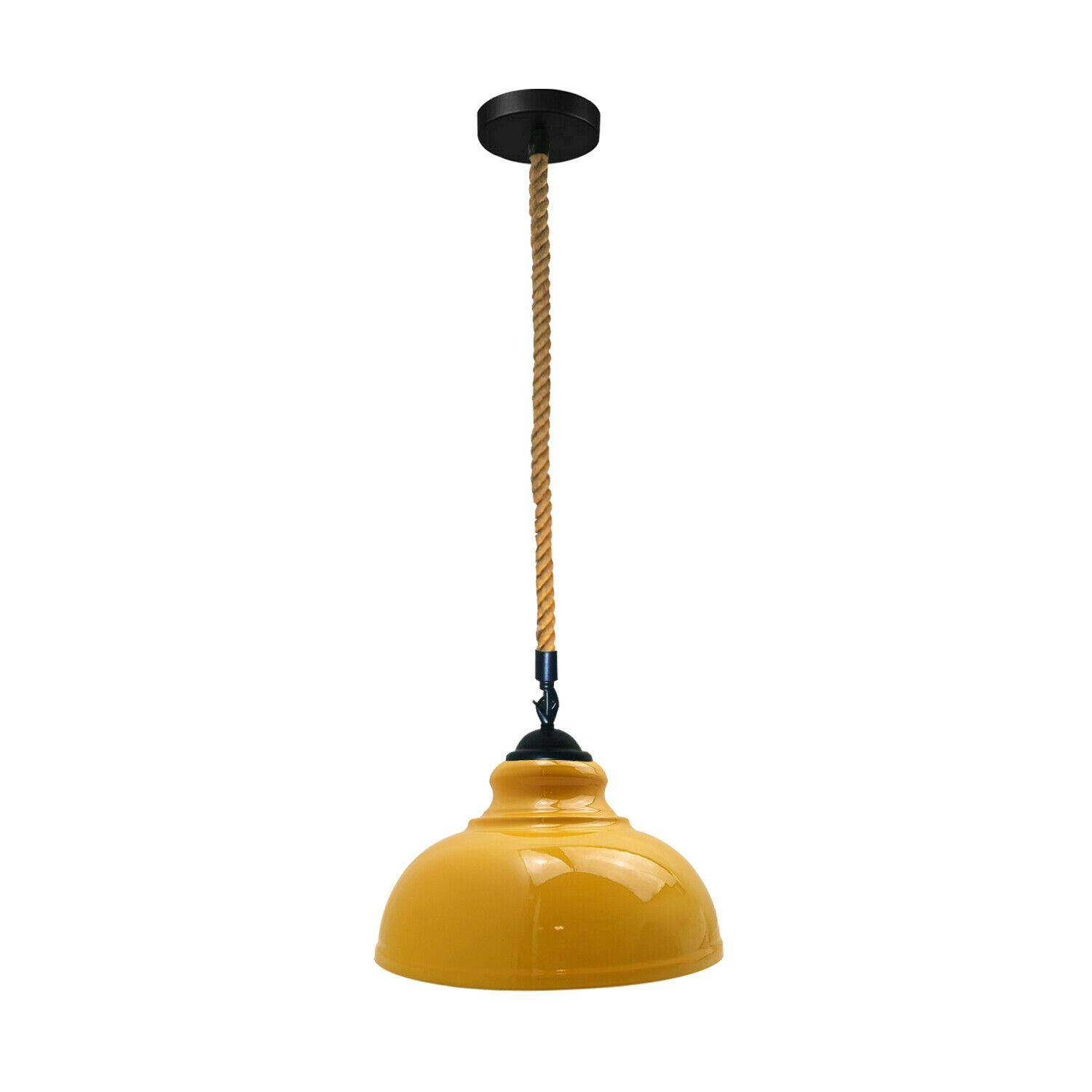 Retro Vintage Style Metal Ceiling Hanging Pendant Light in various colors, showcasing its sleek dome design and E27 lamp base.