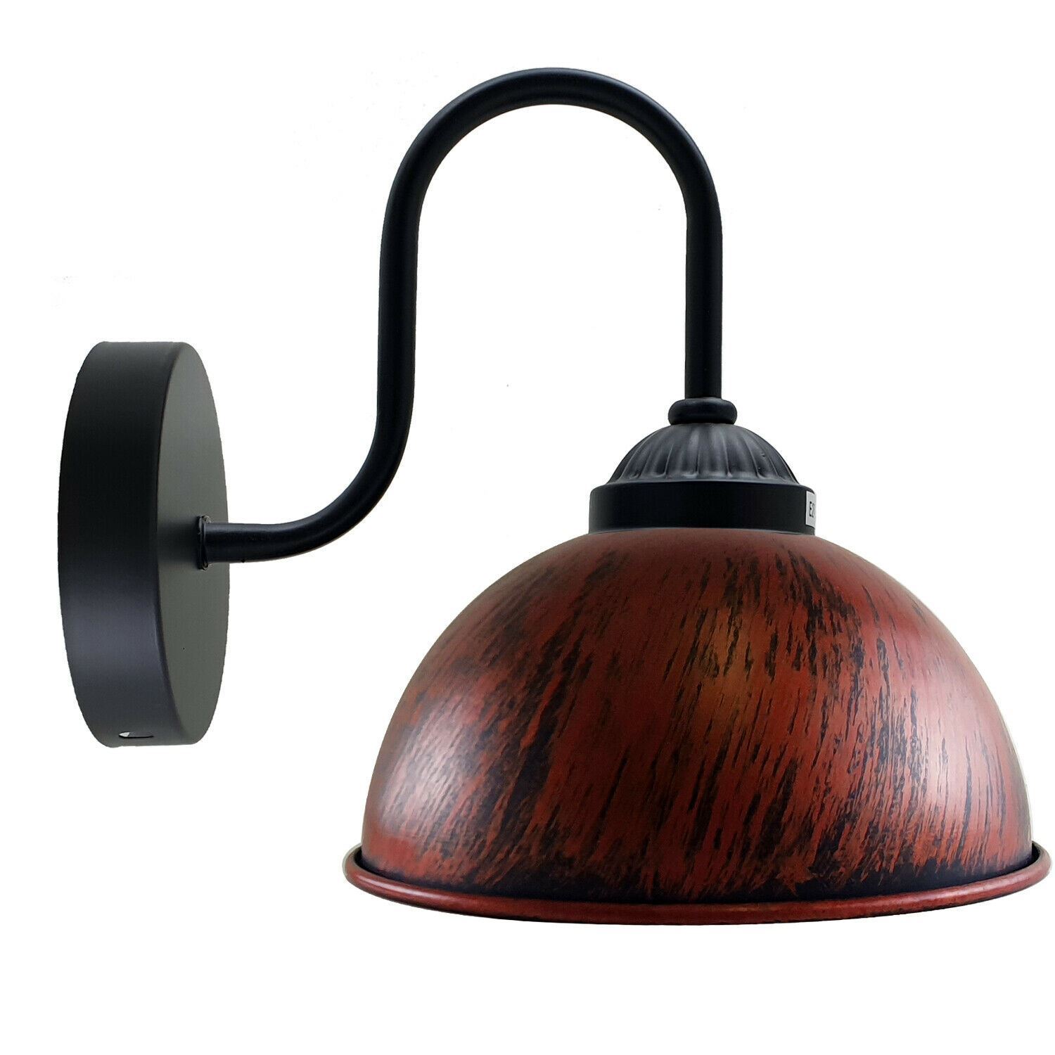 Retro wall lamp featuring a dome metal shade, ideal for indoor lighting with an industrial style.